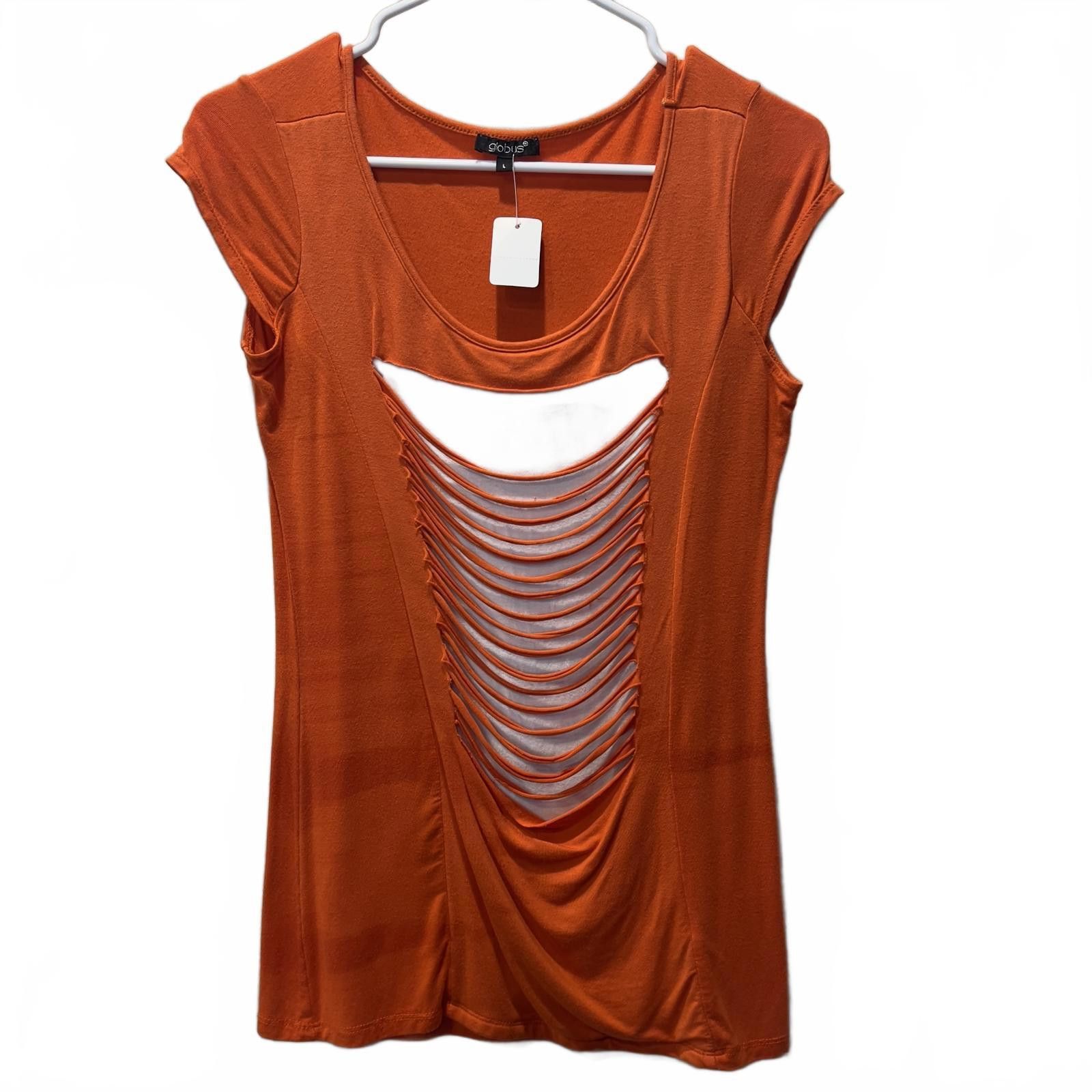 Other Globus Women's Orange Cut-Out Front Top, Size Large Size L / US 10 / IT 46 - 1 Thumbnail