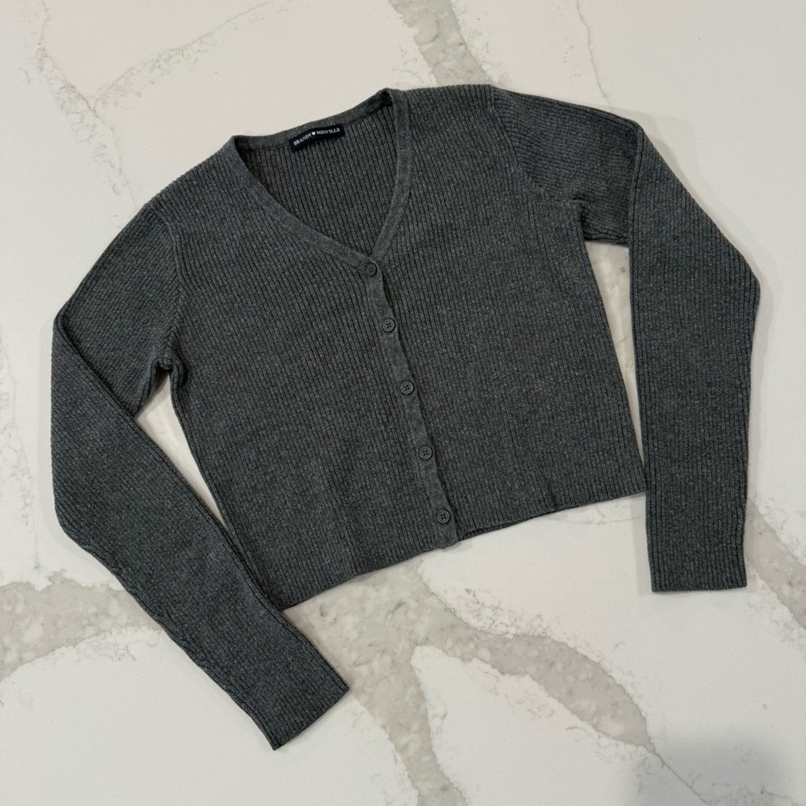 Brandy Melville Brandy Melville Shannon Ribbed Cardigan Sweater Womens OS Size ONE SIZE - 5 Thumbnail
