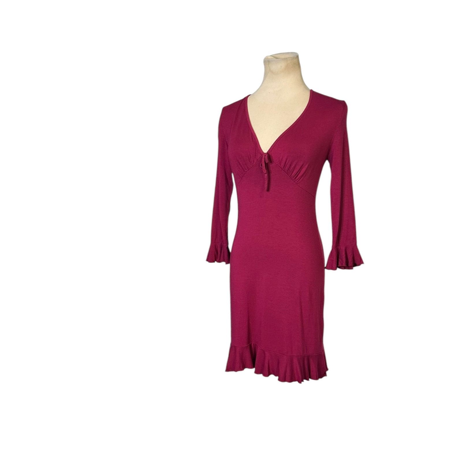 Urban Outfitters Urban Outfitters Grace Burgundy Ruffle Mini Dress size Small Size S / US 4 / IT 40 - 7 Thumbnail