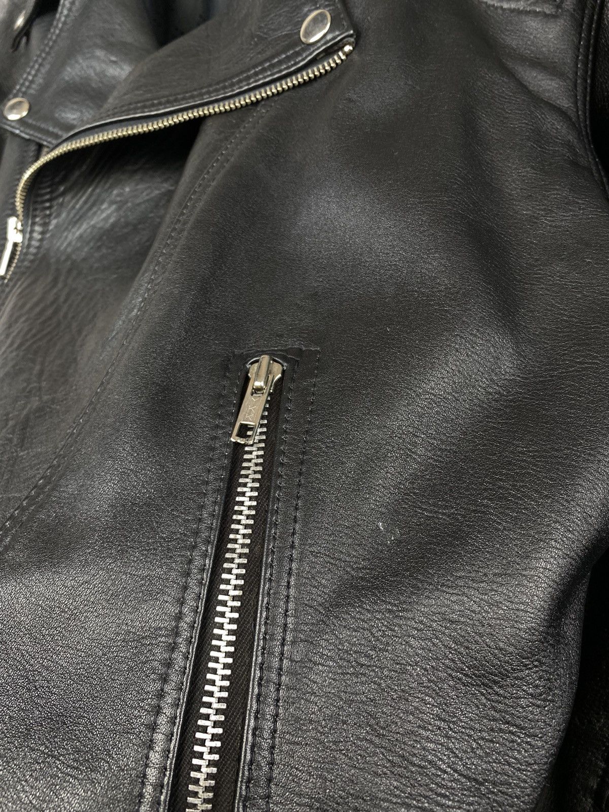 Leather × Vintage Vintage Genuine Leather MOTO Bomber Jacket Rock Punk Size US S / EU 44-46 / 1 - 8 Thumbnail