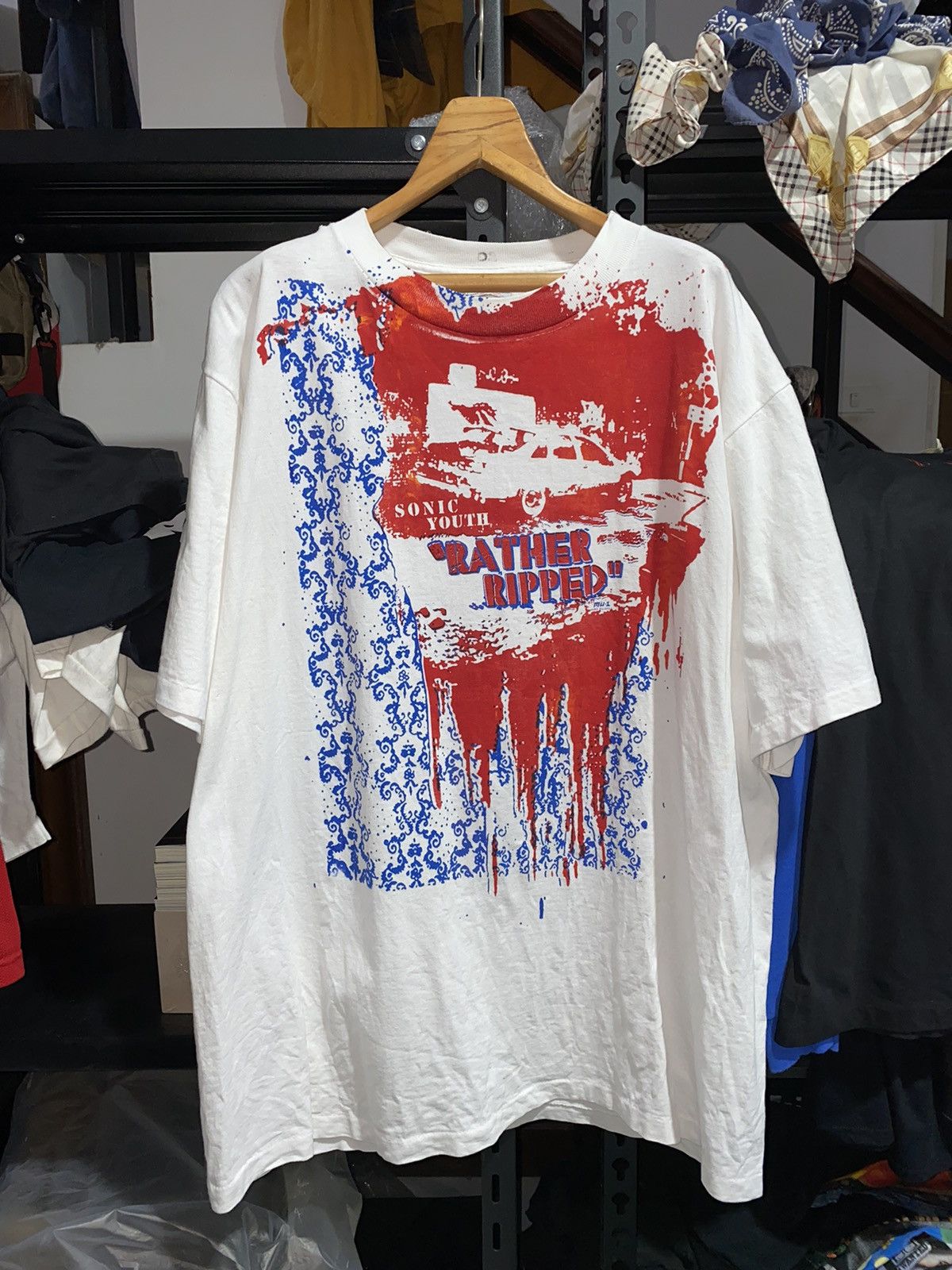 image of Alternative x Band Tees Sonic Youth Modern Bootleg in White, Men's (Size XL)