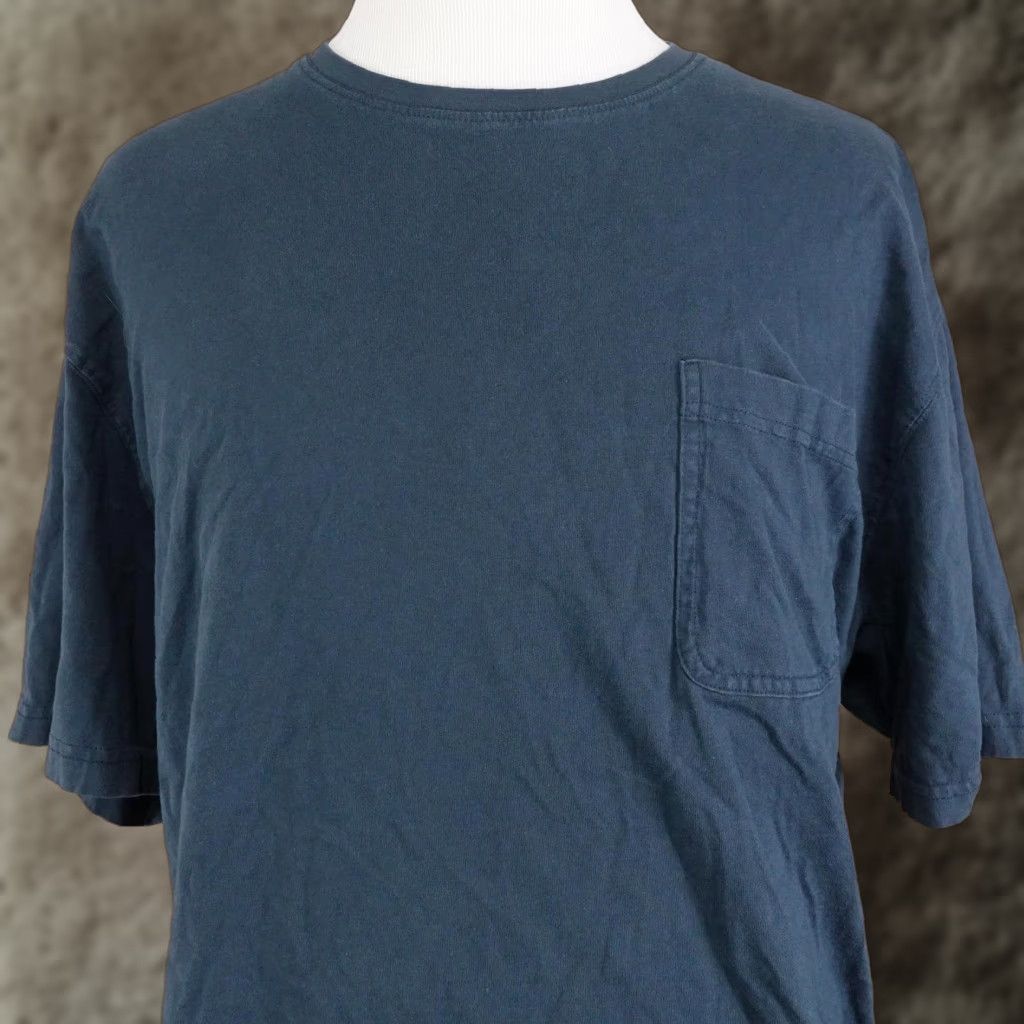 Vintage Red Head Shirt 2XL Blue Crewneck Pocket Tee 100% Cotton Casual Outdoors Mens Size US XXL / EU 58 / 5 - 1 Thumbnail