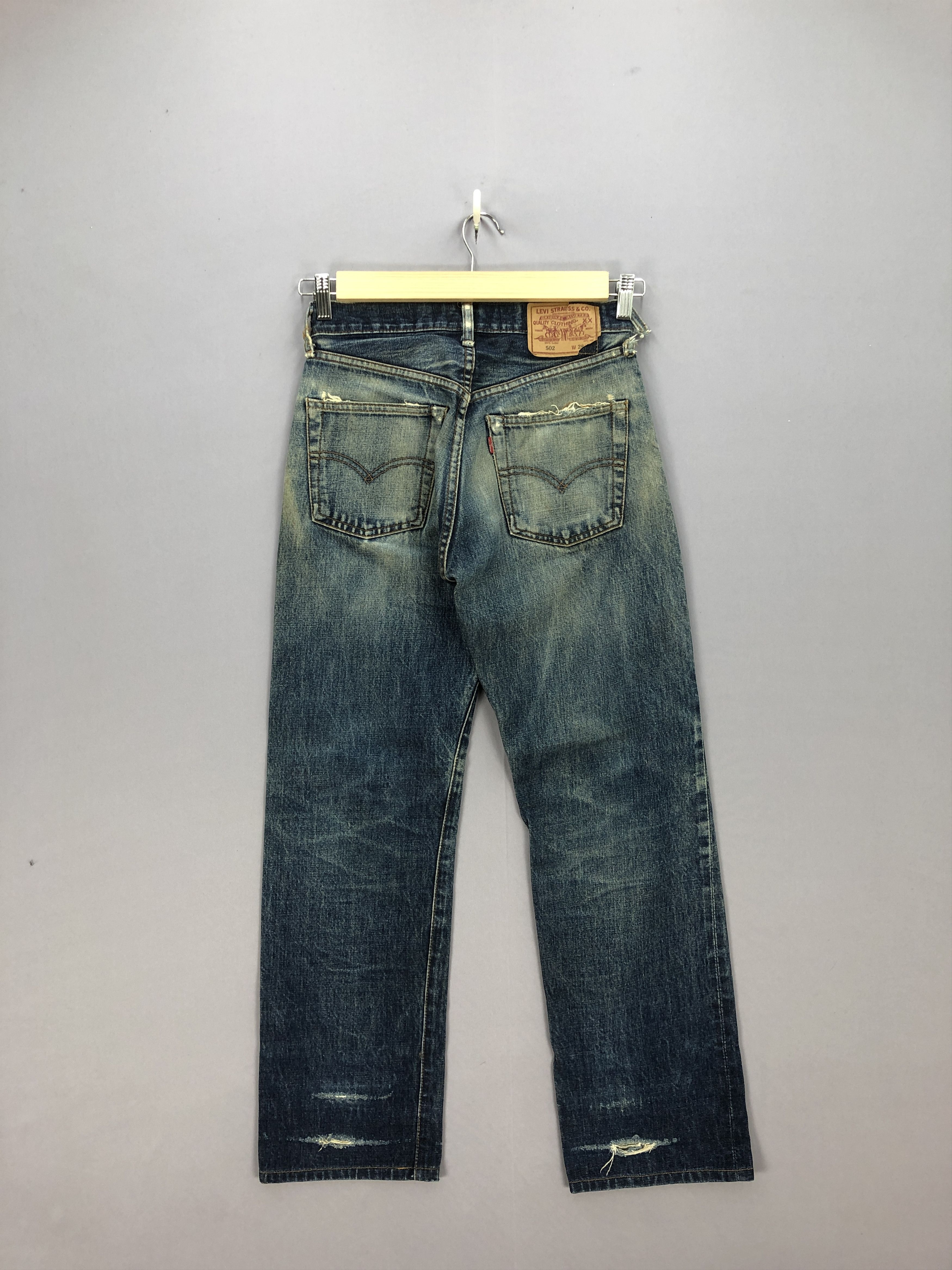 Levi's Vintage 90s Levi's Selvedge Jeans Levis 502 Distressed Denim Size 26" / US 2 / IT 38 - 2 Thumbnail