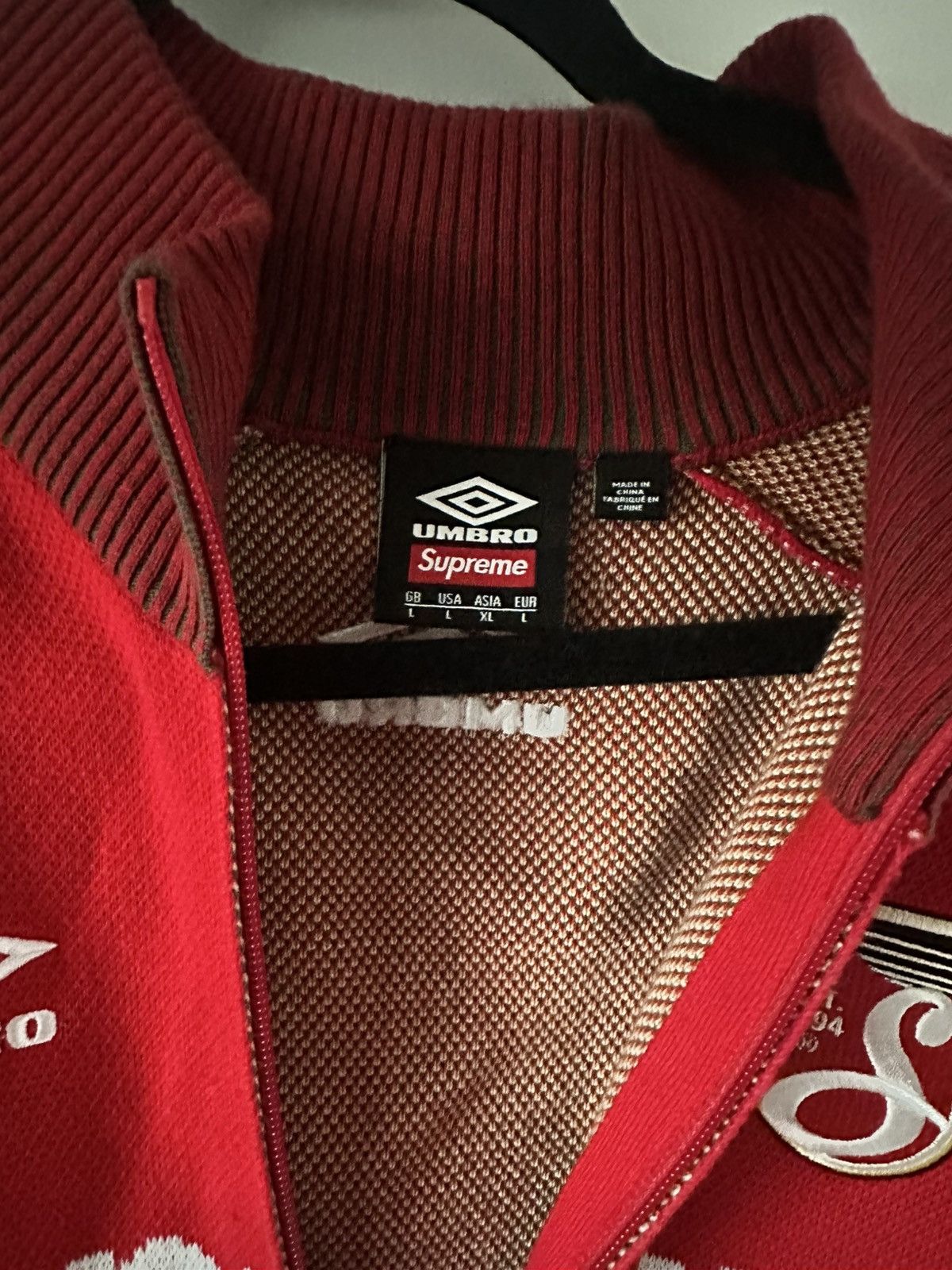 Supreme x Umbro zip up sweater