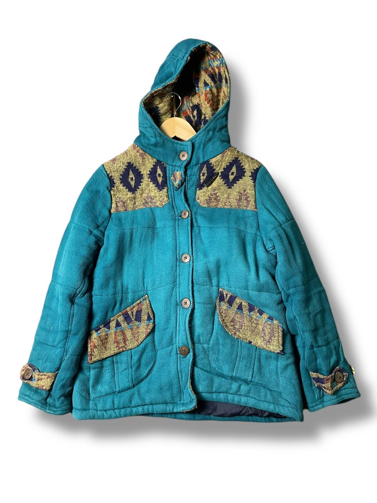 Japanese Brand × Vintage AMINA Brand Native Design Hooded Jacket (99) Size US XXS / EU 40 - 1 Thumbnail