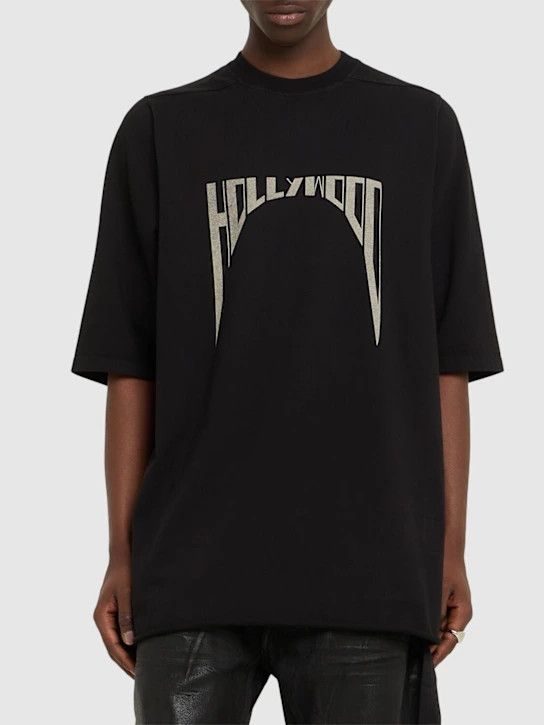 Rick Owens Drkshdw o1lsvrm0425 Hollywood Jumbo T-Shirt in Black/Pearl Size US L / EU 52-54 / 3 - 4 Thumbnail