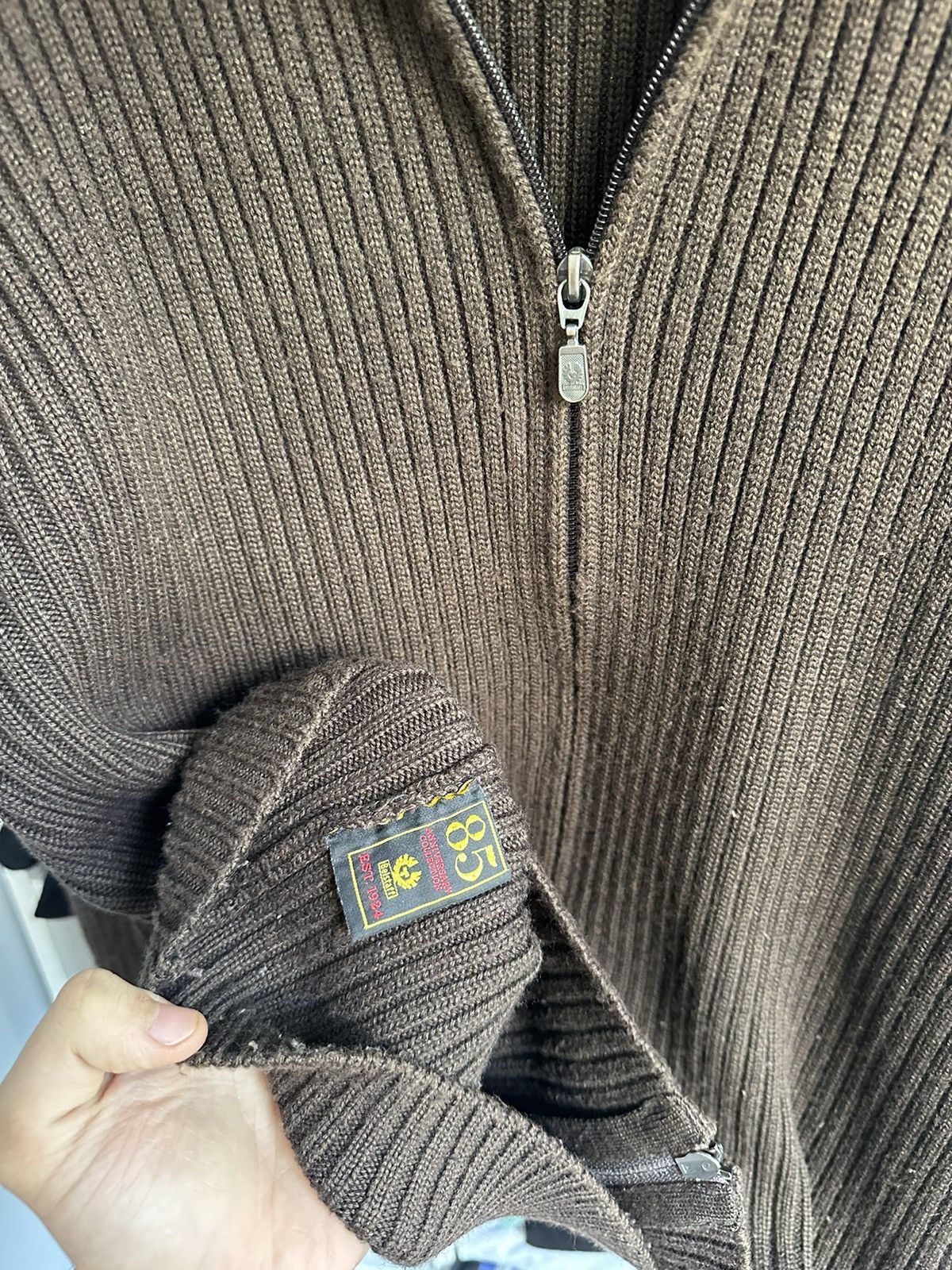 Belstaff 🔥VINTAGE BELSTAFF KNITTED ZIP SWEATER 85 ANNIVERSARY🔥 Size US XL / EU 56 / 4 - 9 Thumbnail