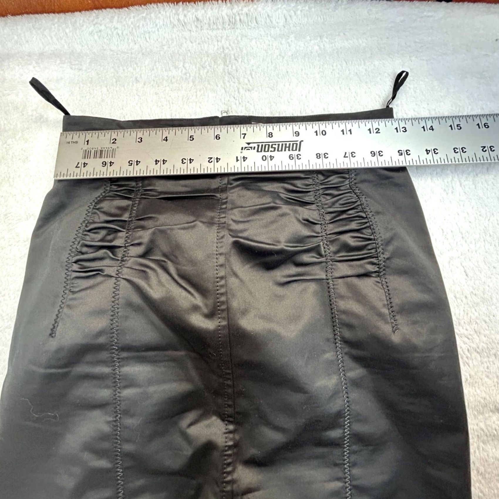 Nina Ricci Nina Ricci Womens Black Pencil Skirt Size 36 Cotton Silk Ruched Made in France Size 25" / US 0 / IT 36 - 6 Thumbnail