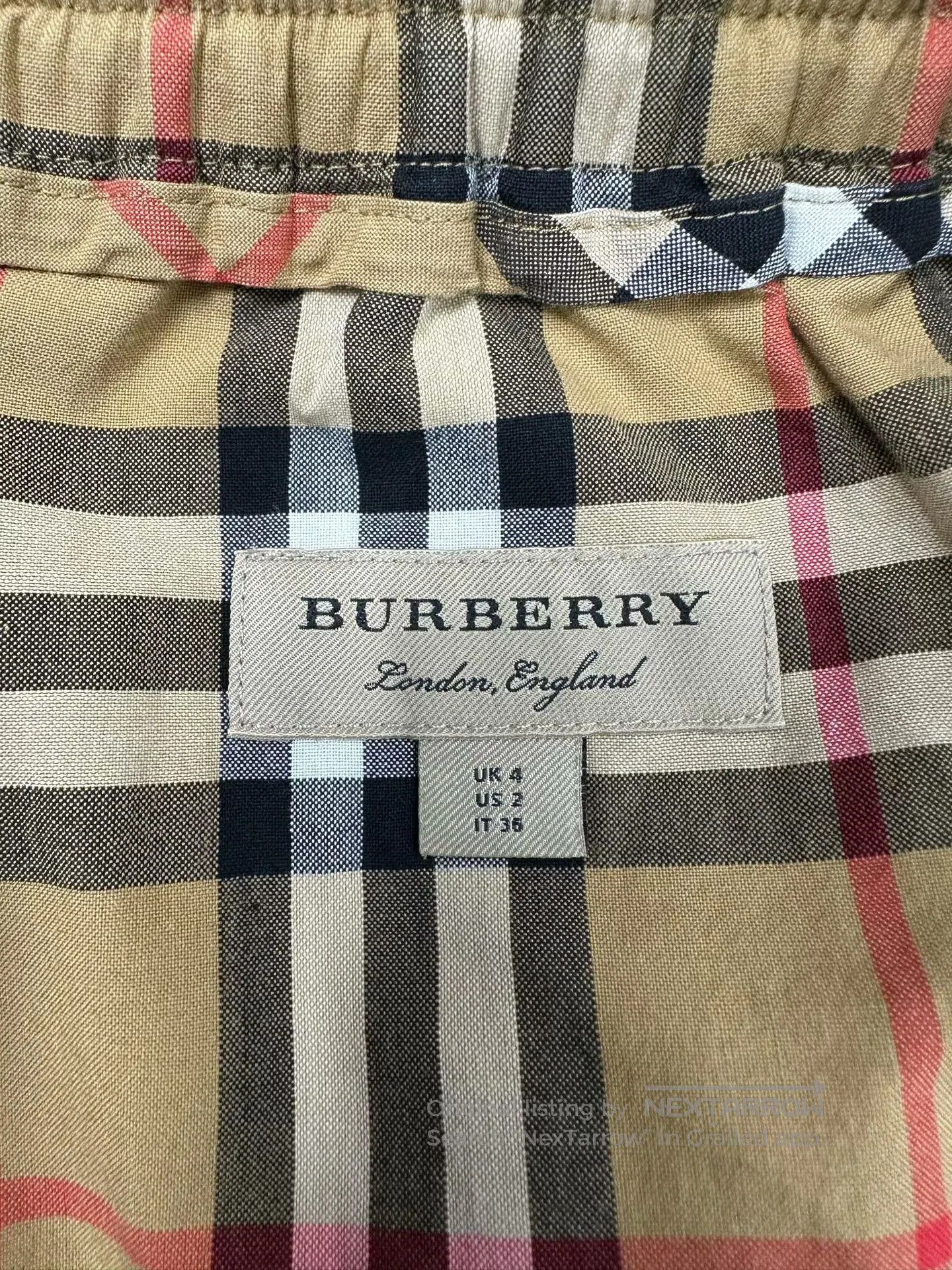 Burberry Burberry size UK4 Classic khaki check black edge silk shor Size 25" / US 0 / IT 36 - 3 Thumbnail