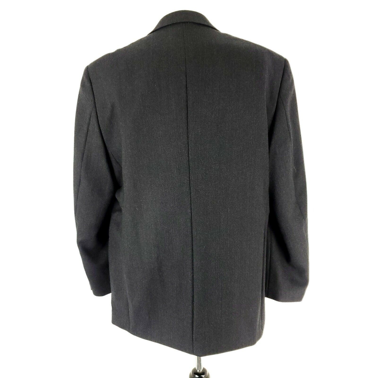 Pronto Uomo Pronto Uomo Lambswool 2 Button Blazer 44R Gray Herringbone S Size 44R - 6 Thumbnail