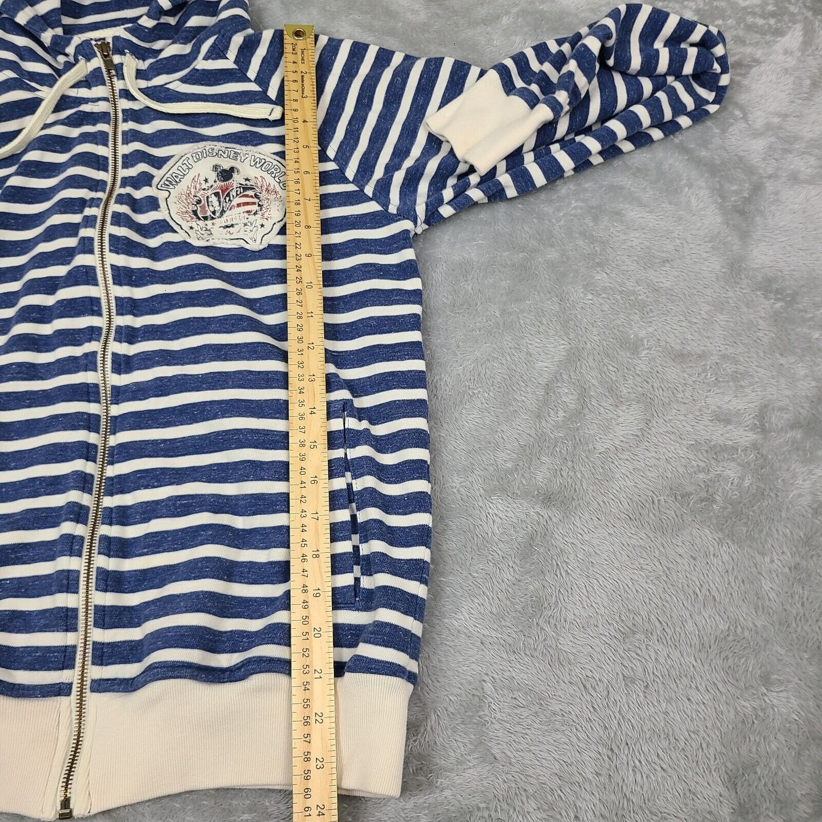 Disney Walt Disney Parks White & Blue Striped Pullover Hoodie Sweat Size S / US 4 / IT 40 - 5 Thumbnail