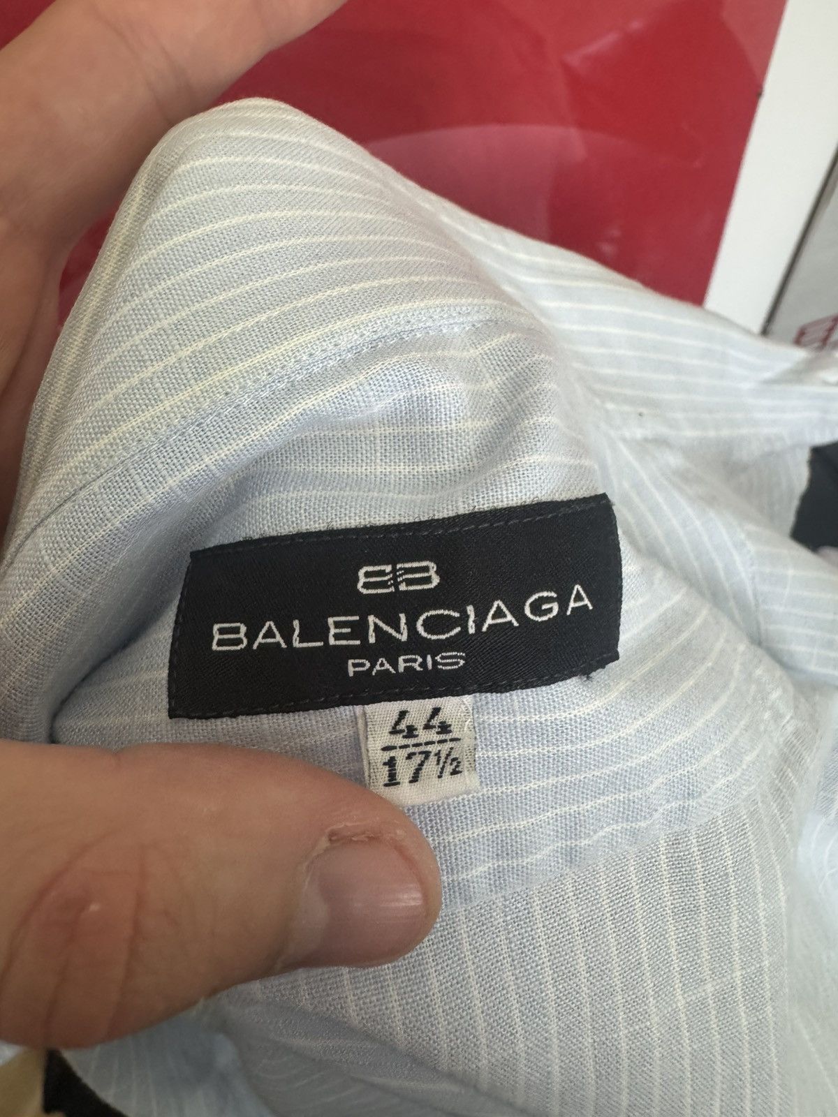 Balenciaga Balenciaga BB Logo Vintage Button Up Striped Shirt Casual Size US XL / EU 56 / 4 - 6 Thumbnail