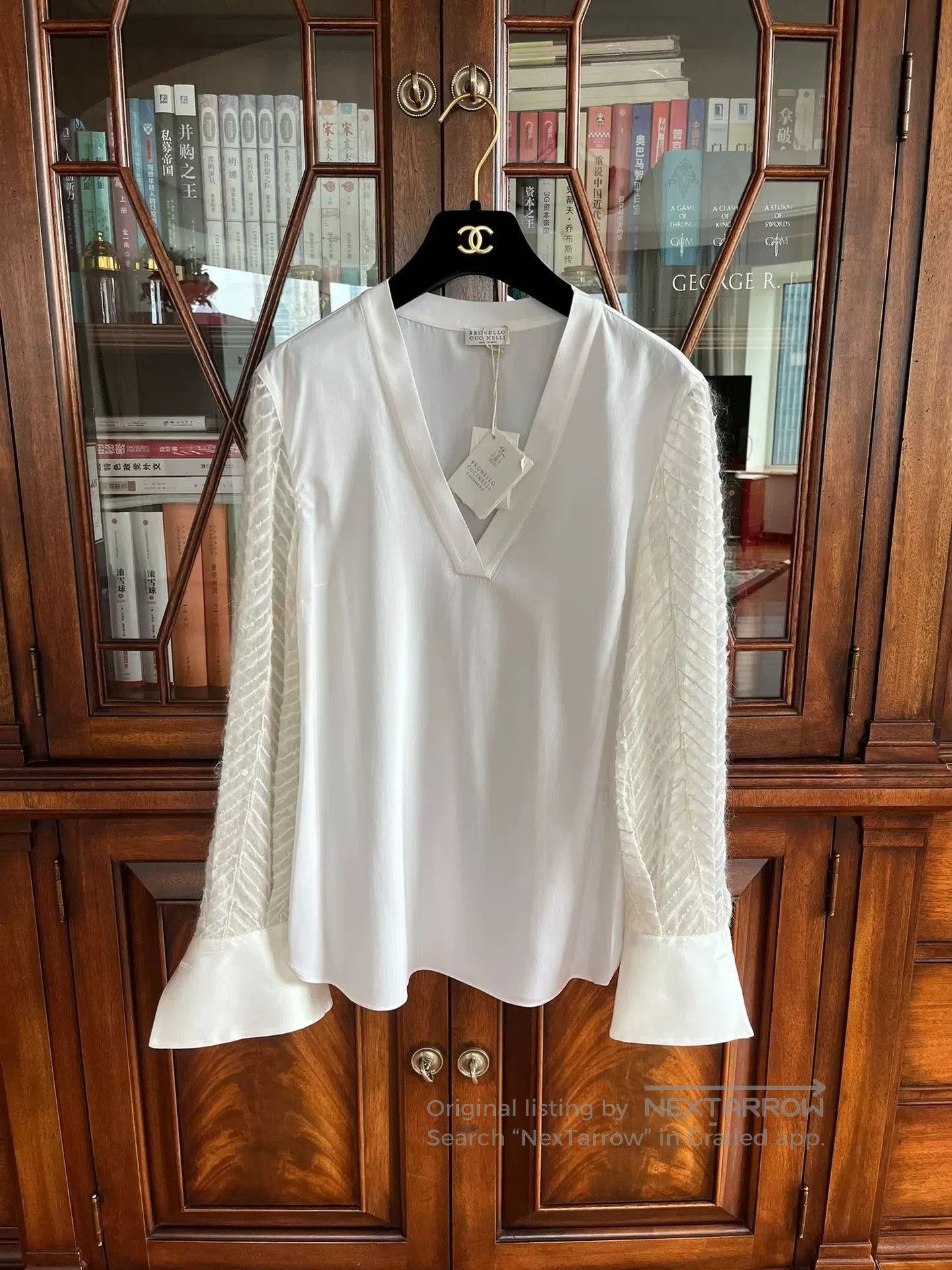 Brunello Cucinelli Brunello Cucinelli White Embroidered Shirt. Size US XS / EU 42 / 0 - 1 Thumbnail