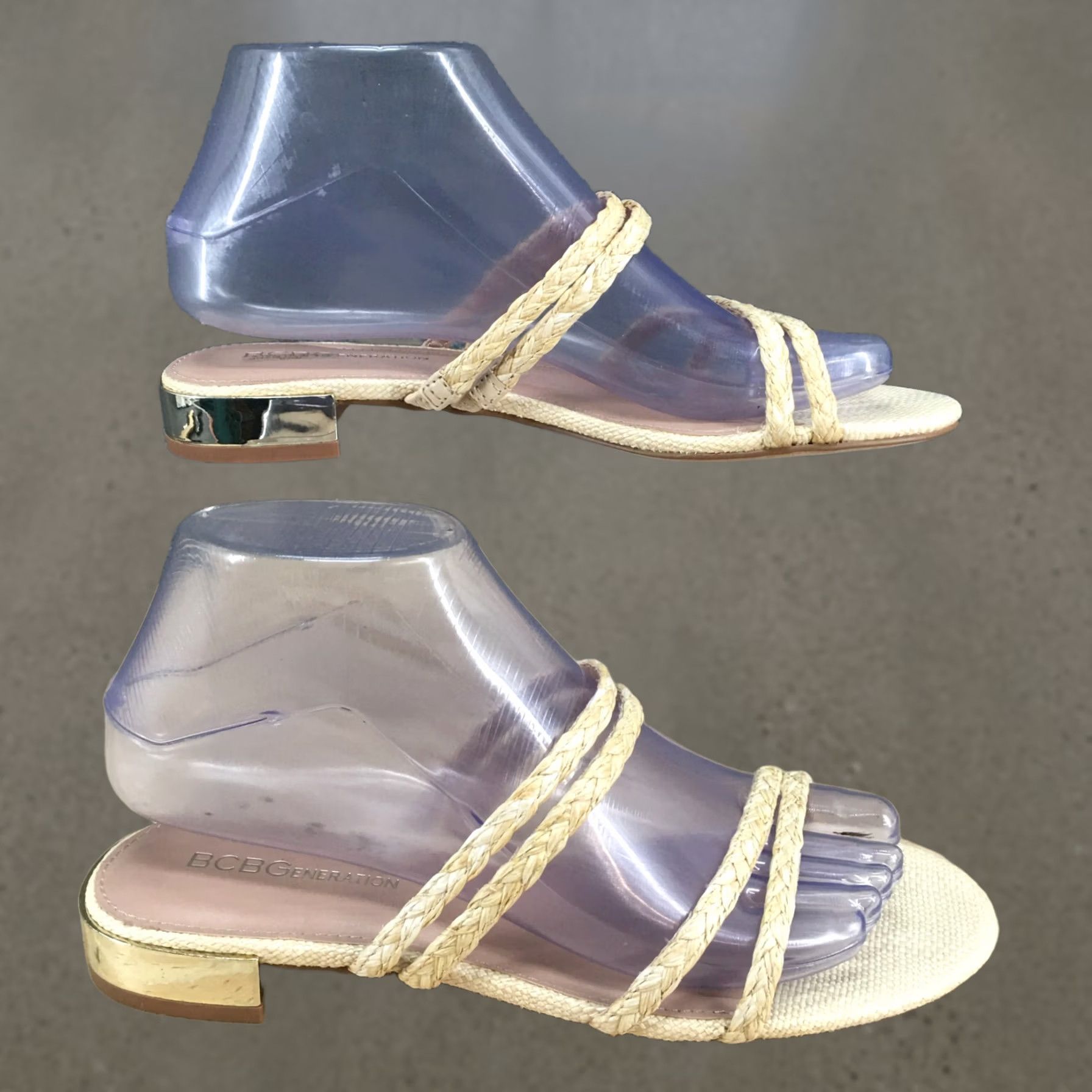 BCBGeneration BCBGeneration Sandals Womens 7 M Dexii Slip On Slides Beige Casual Braided Size US 7 / IT 37 - 1 Thumbnail