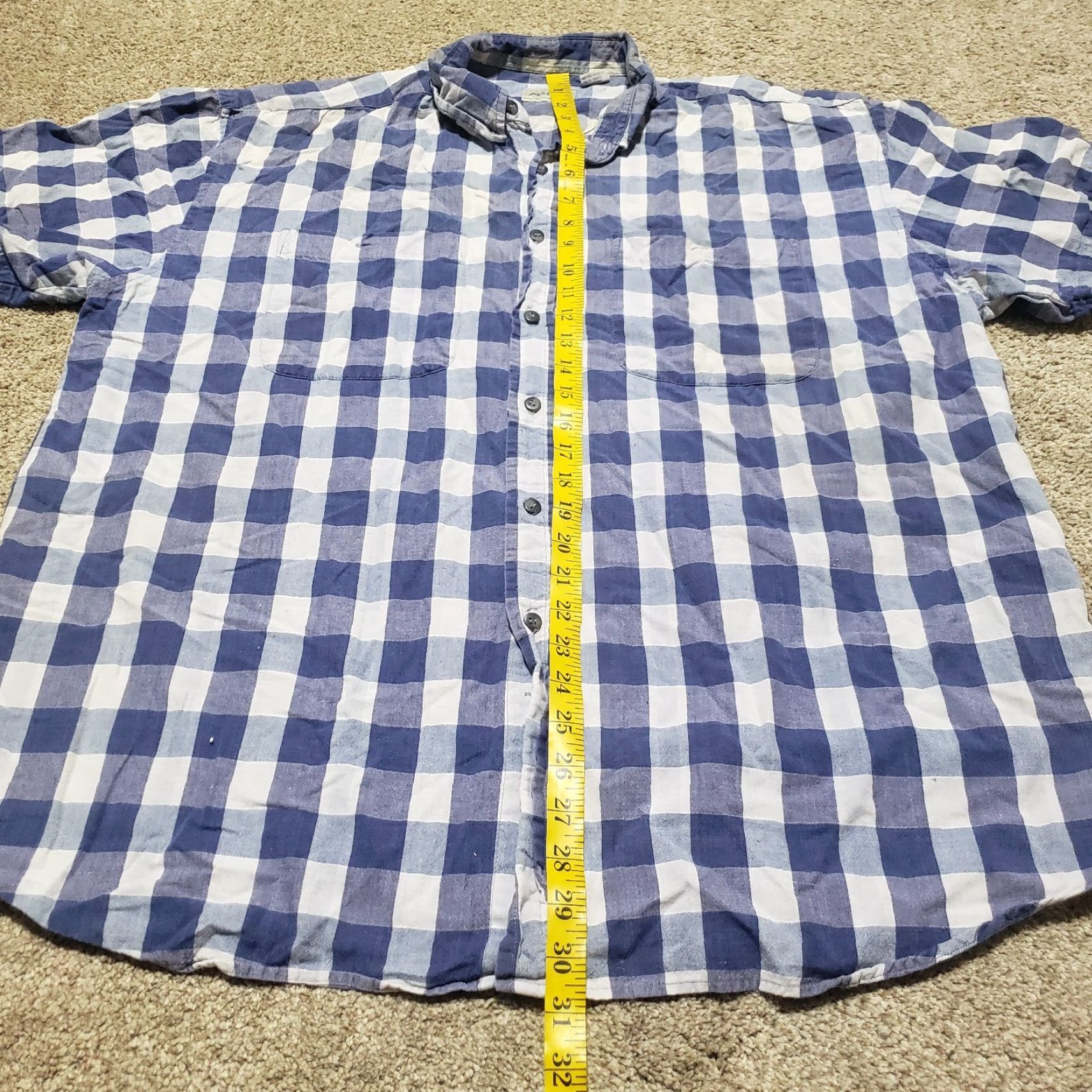 Vintage VINTAGE Marino Bay Plaid Button-Up Shirt Short Sleeve Adult Men XL Blue Size US XL / EU 56 / 4 - 6 Thumbnail
