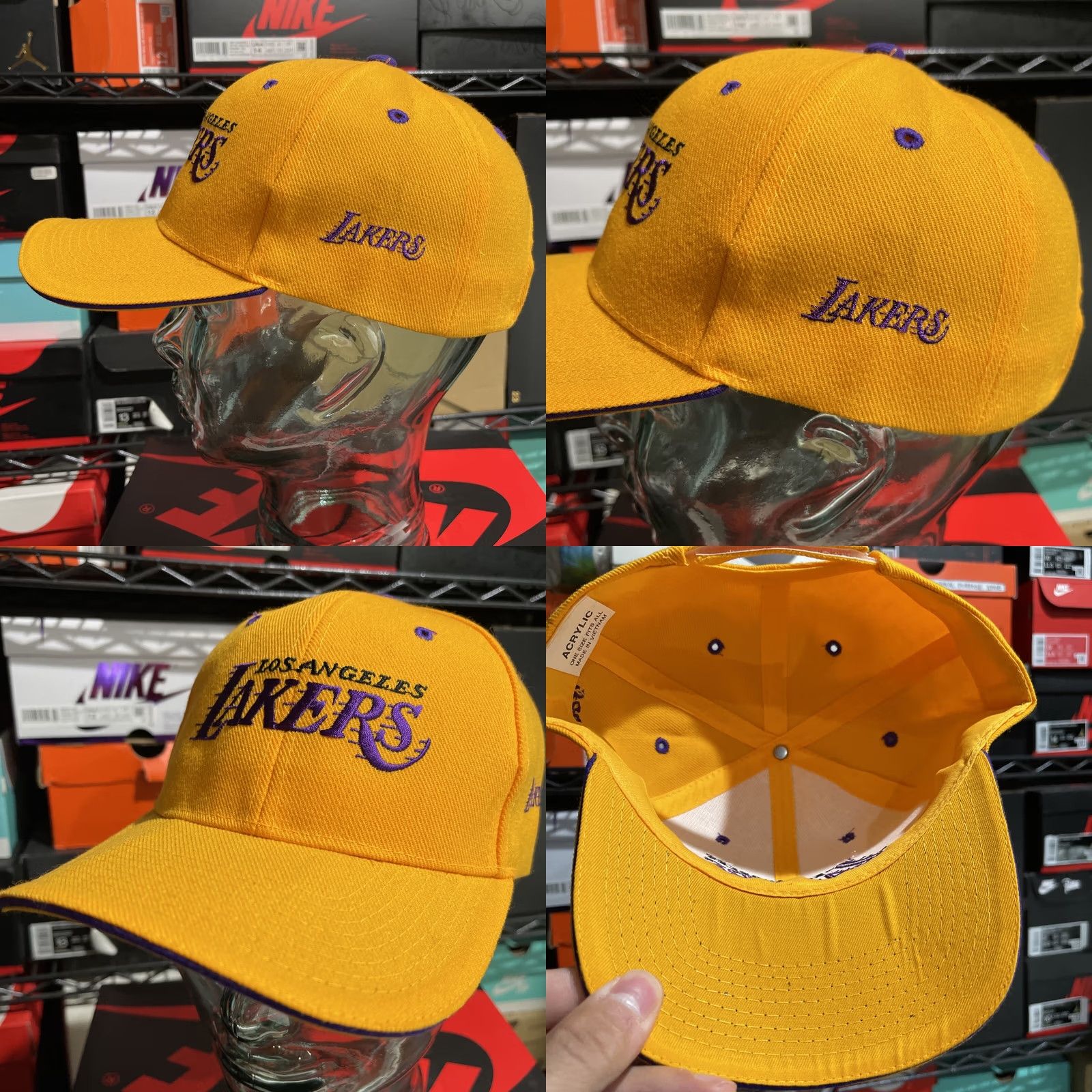 NBA VINTAGE Lakers Hat Los Angeles NBA Adjustable Yellow Size ONE SIZE - 8 Thumbnail