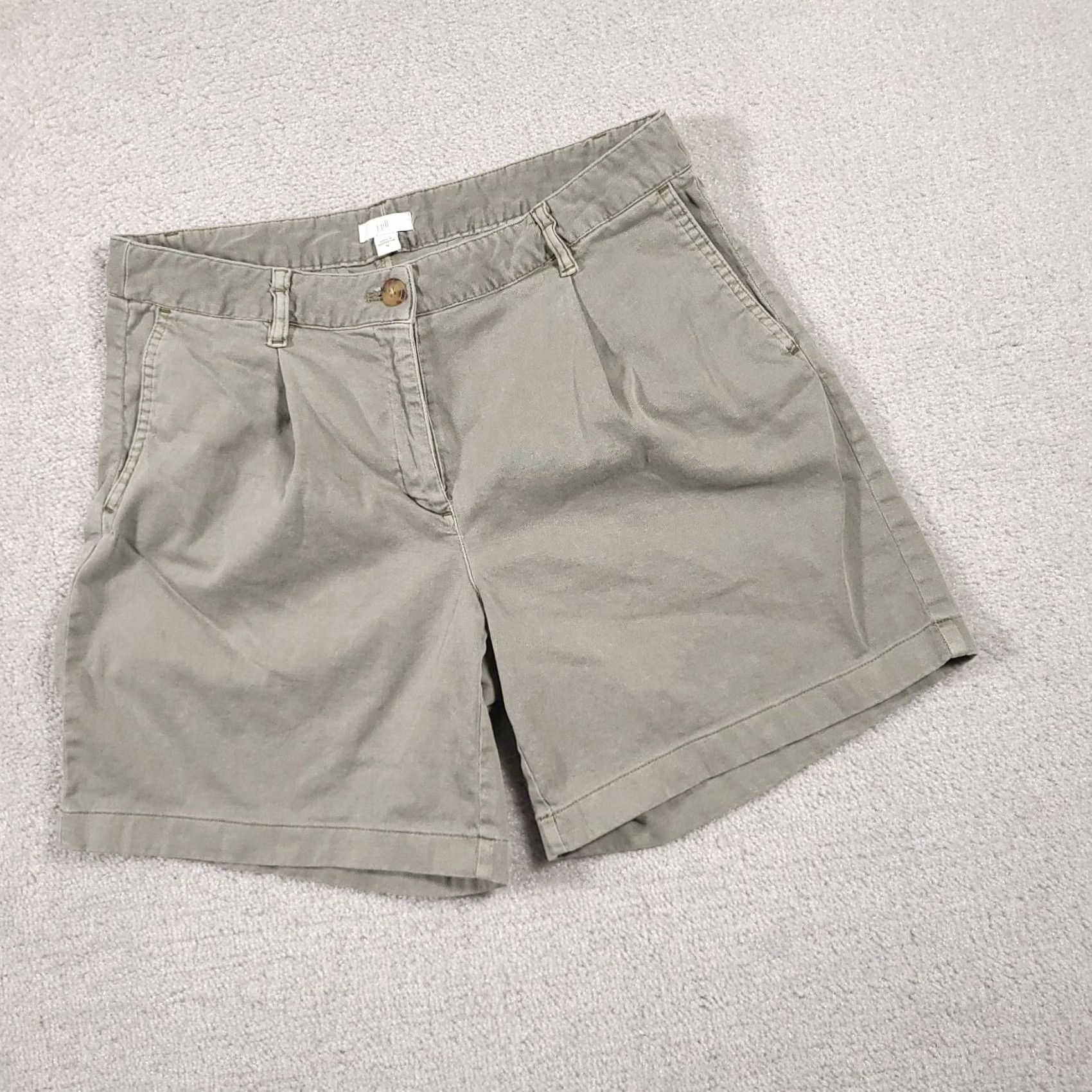 J. Jill VINTAGE J. Jill Pleated Shorts Women's 10 Light Green Casual Chino Pockets 6" Size 32" / US 10 / IT 46 - 2 Thumbnail