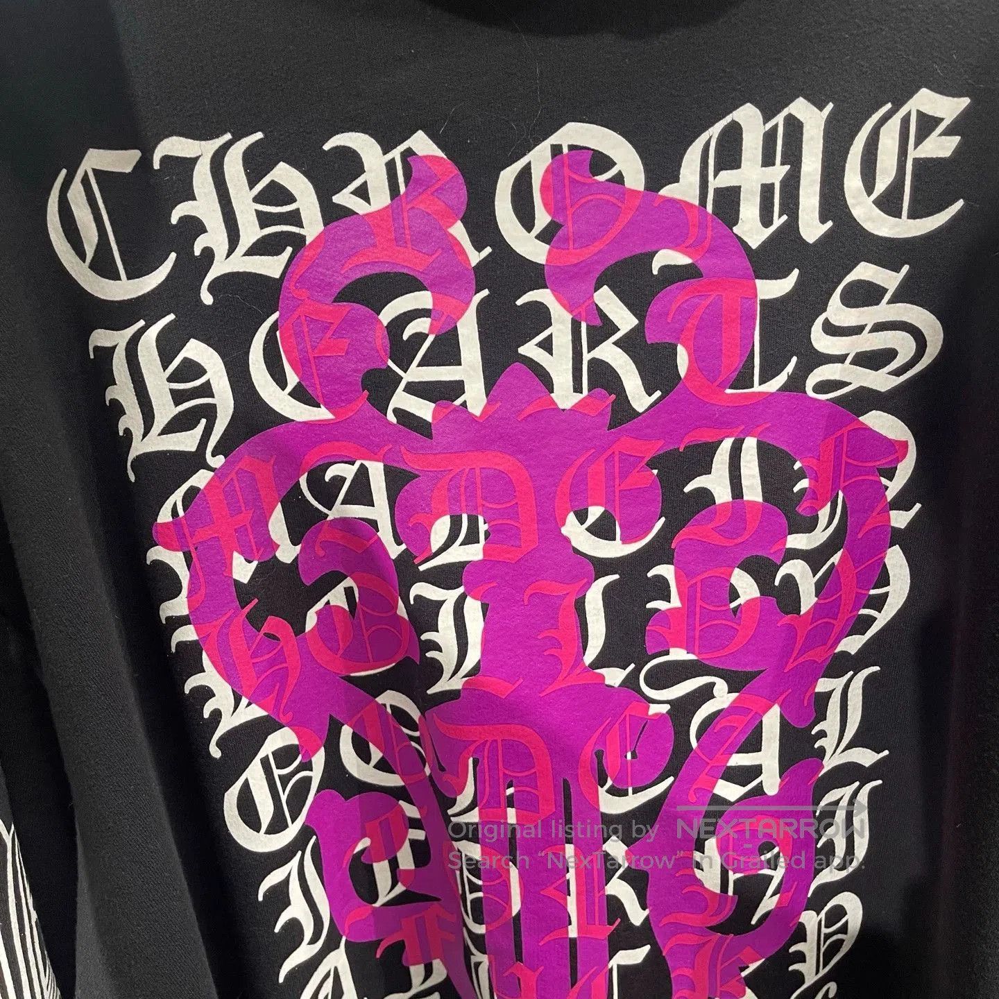 Chrome Hearts Black Oversized Hoodie with White Sleeve Patterns. Size US XXL / EU 58 / 5 - 5 Thumbnail