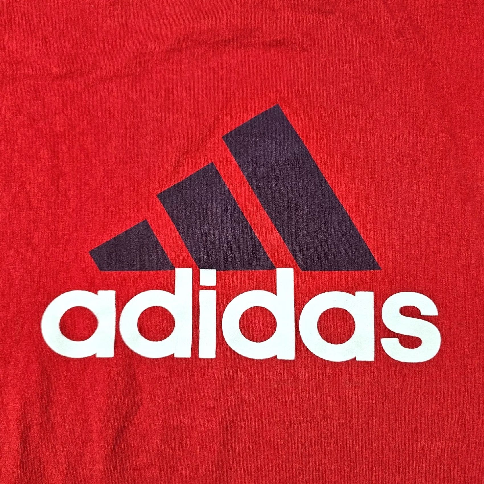 Adidas VINTAGE Adidas Shirt Mens Large Red USA Made Big Logo Graphic Faded 90s Y2K Size US L / EU 52-54 / 3 - 3 Thumbnail