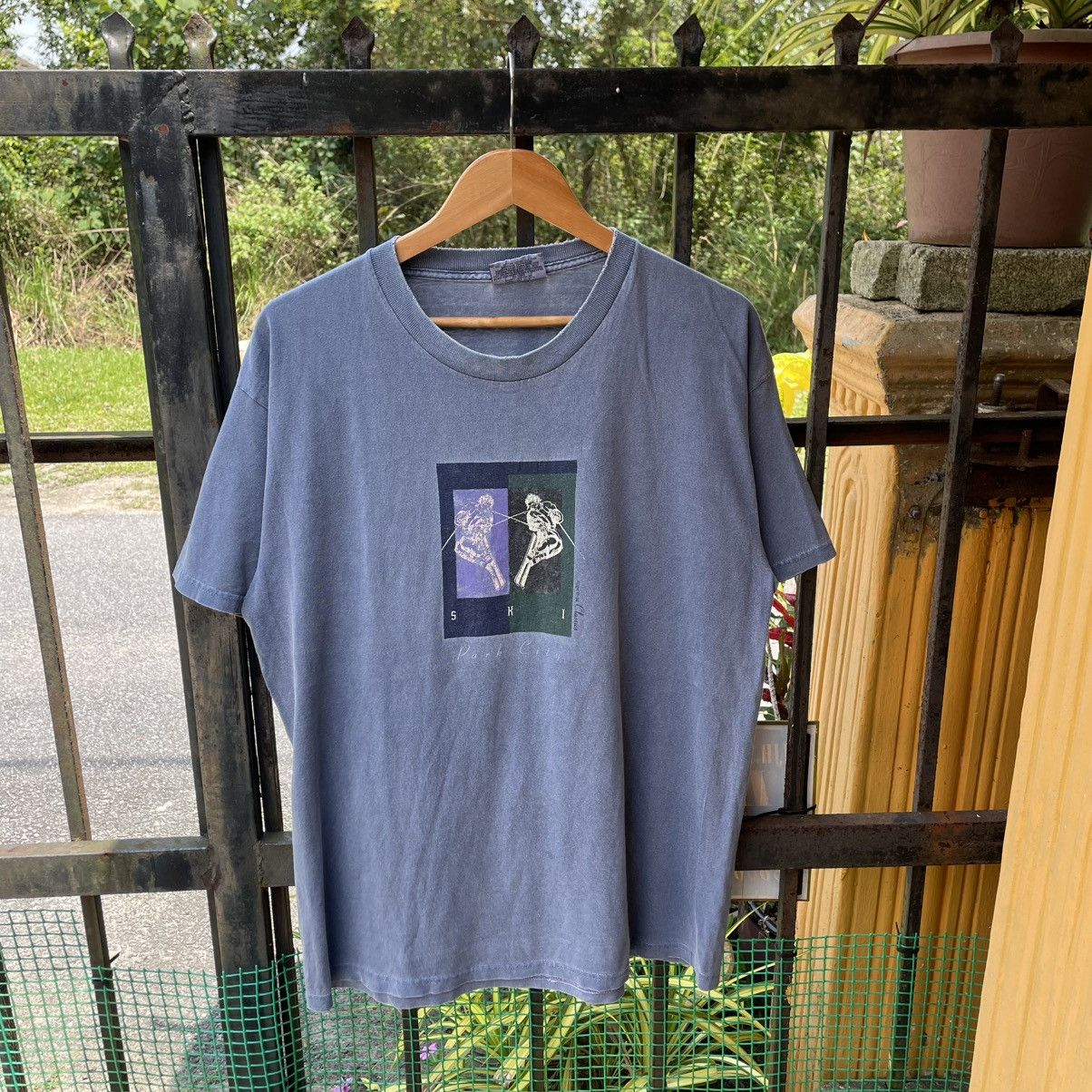 Lee × Vintage 🔥Vintage 90s Lee Park City Ski Box Logo Distress Washed Tee Size US L / EU 52-54 / 3 - 1 Thumbnail