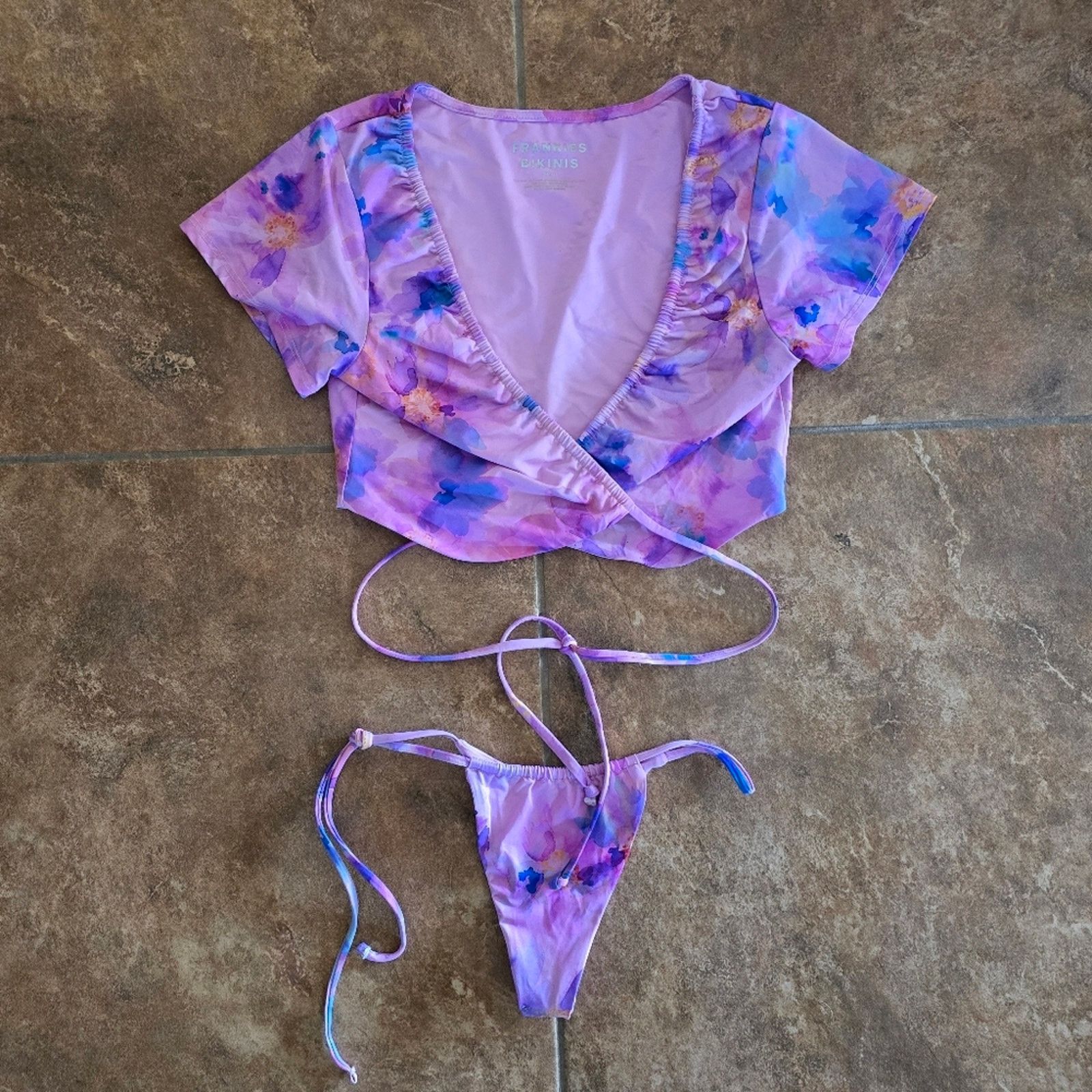 Other Watercolor Floral | FRANKIES BIKINIS | Ziggy Bikini Set Size ONE SIZE - 1 Thumbnail
