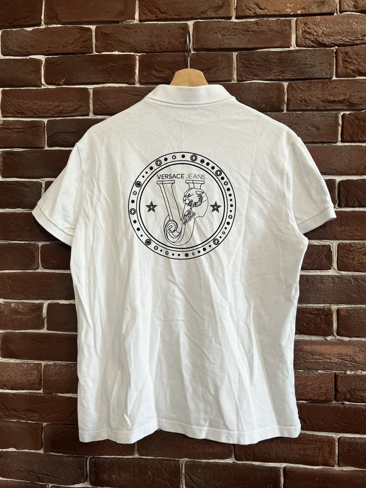 Versace versace jeans couture tiger logo polo m white tee designer Size US M / EU 48-50 / 2 - 1 Thumbnail