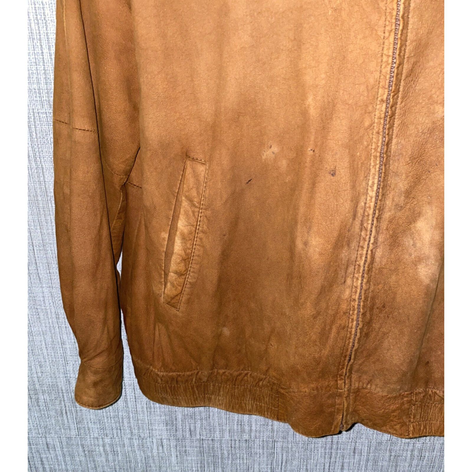 Vintage Remy Leather Suede Full Zip Jacket Men Large Brown Casual Size US L / EU 52-54 / 3 - 3 Thumbnail