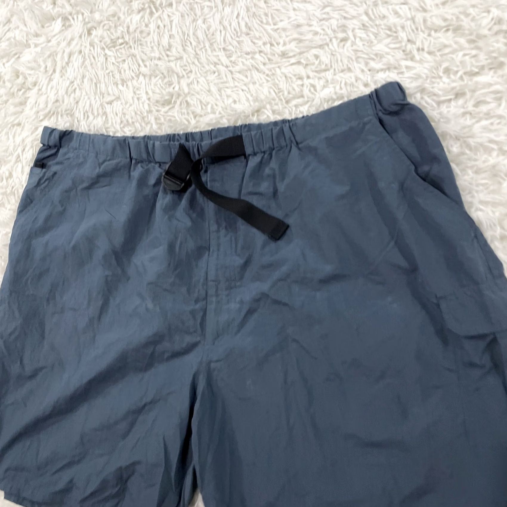Vintage VINTAGE Unbranded Nylon Shorts Mens 2XL Gray Slim Belted Cargo-Pocket 90s Activewear Gym & Training Mens Size US 39 - 3 Thumbnail