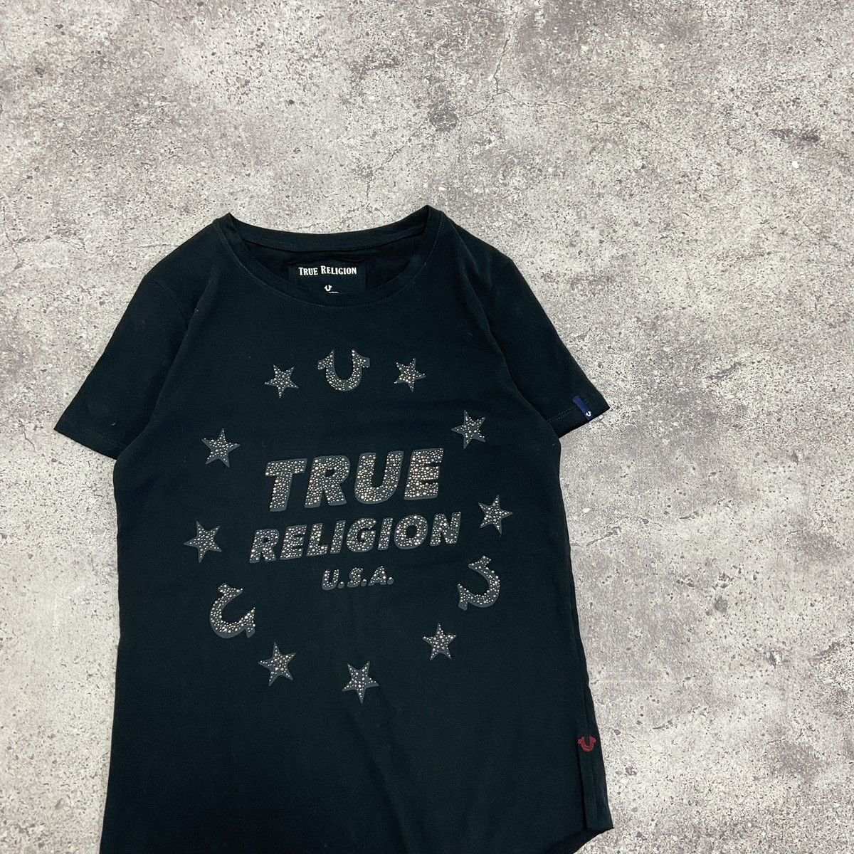 True Religion Vintage 00s True Religion USA Glitter tee y2k black L hype Size S / US 4 / IT 40 - 2 Thumbnail