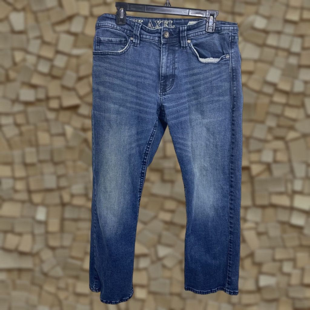 Denime TK Axel Slim Stretch Boot Cut Jeans Mens 32x30 Light Blue Denim Wash Pants Slim Fit 5-Pocket Zip Button Regular Rise Mid Modern Size US 32 / EU 48 - 1 Thumbnail