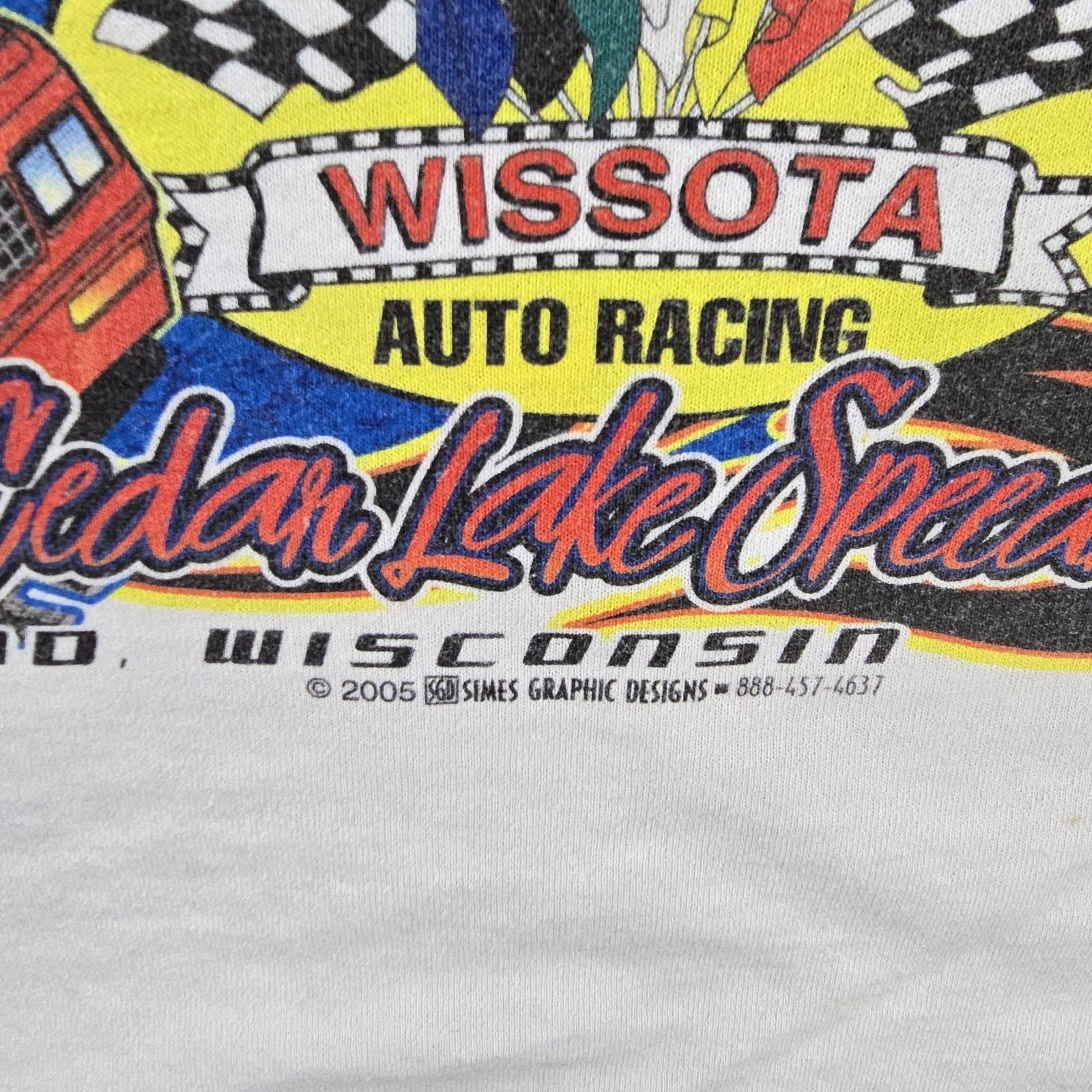 Hanes Vtg Wissota 100 Racing Shirt XL Y2k 2005 Nascar Autograph Size US XL / EU 56 / 4 - 10 Thumbnail