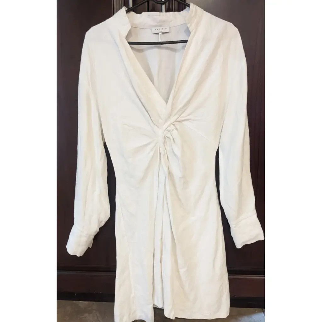 Sandro Sandro new linen and viscose dress M/L white Size M / US 6-8 / IT 42-44 - 2 Thumbnail