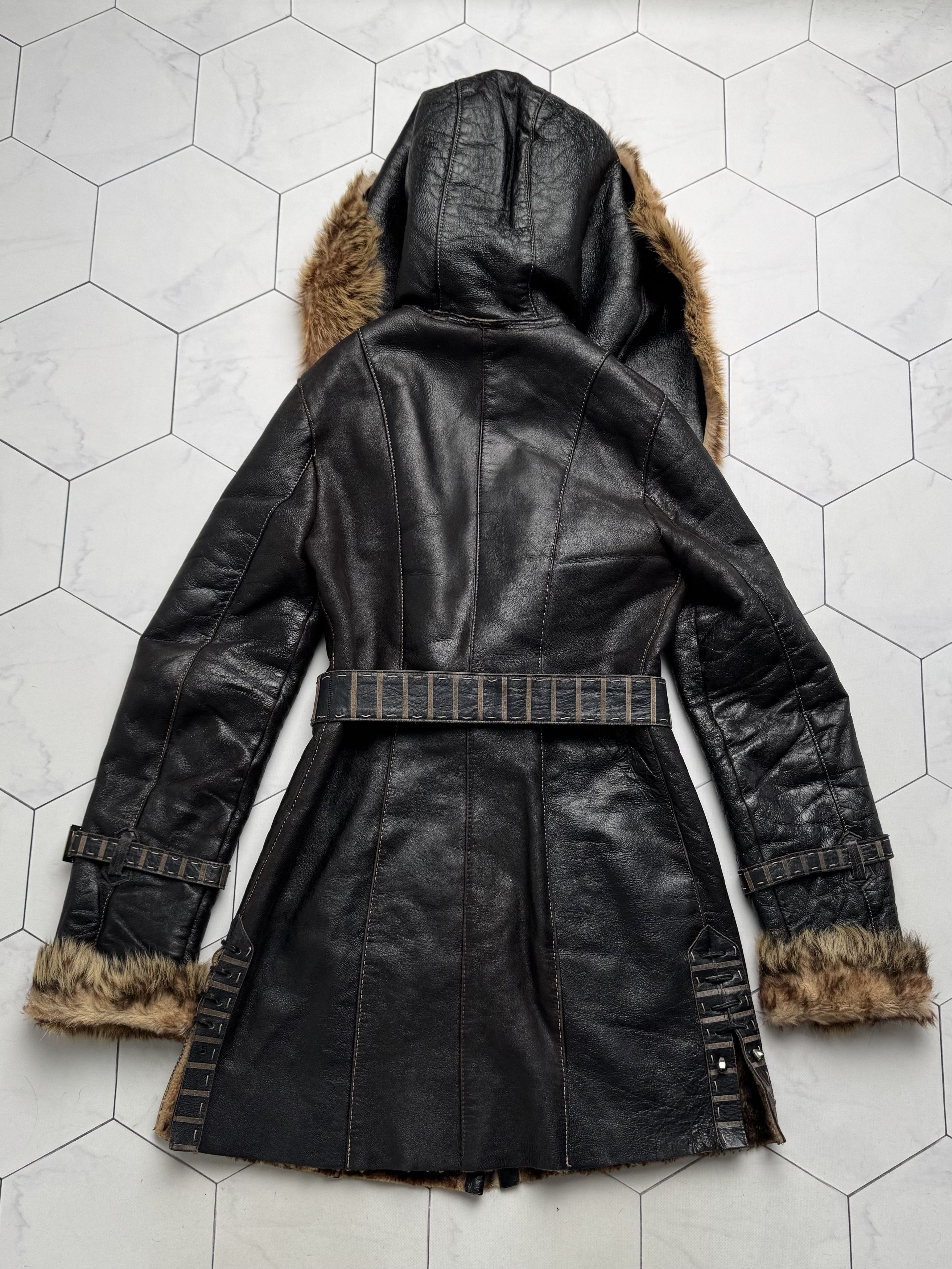 Vintage Vintage Real Sheepskin Hooded Coat With Belted (B550)E2D15 Size S / US 4 / IT 40 - 11 Thumbnail