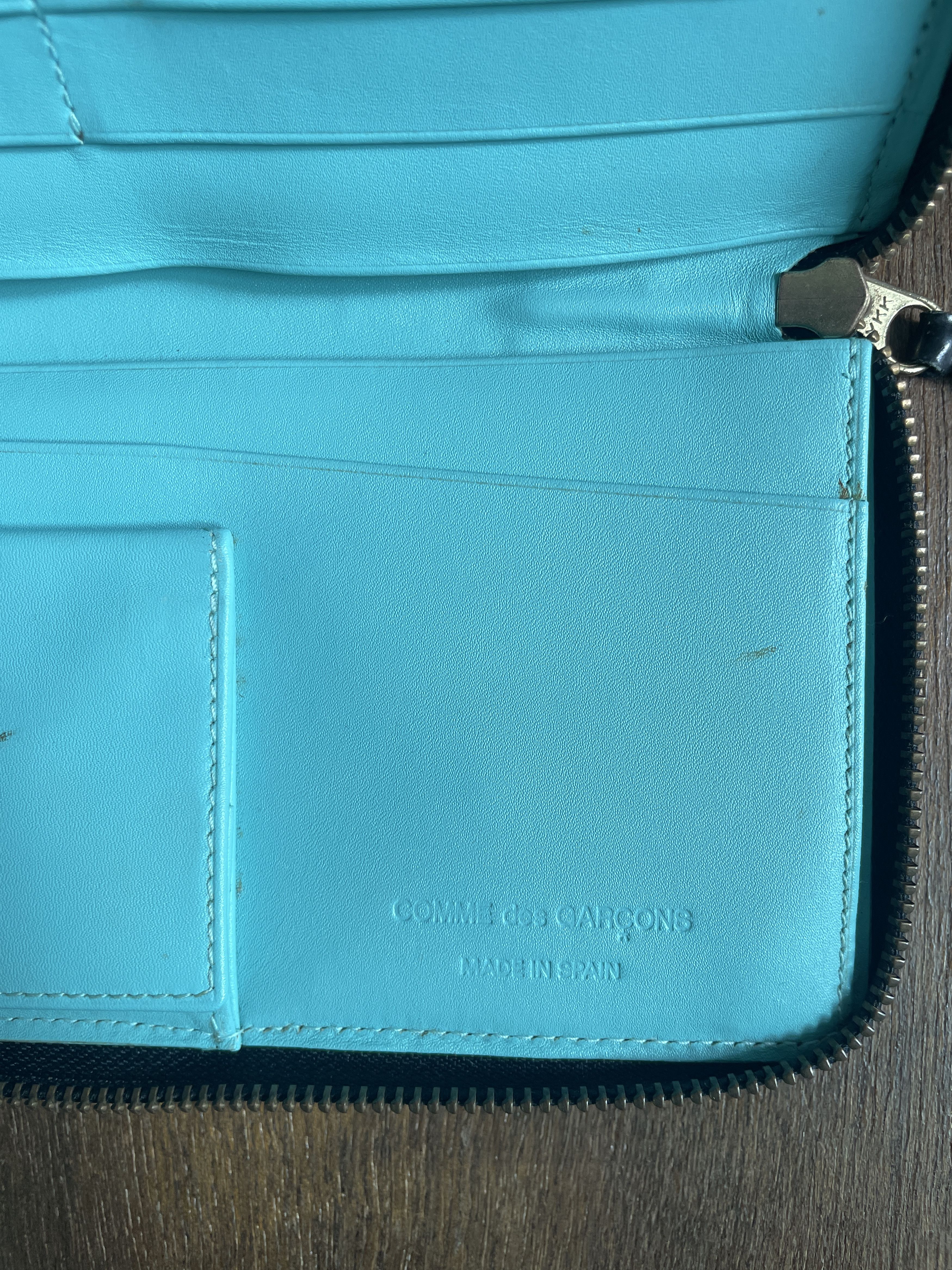 Comme des Garcons COMME des GARCONS Tiffany Blue Leather Wallet Size ONE SIZE - 4 Thumbnail