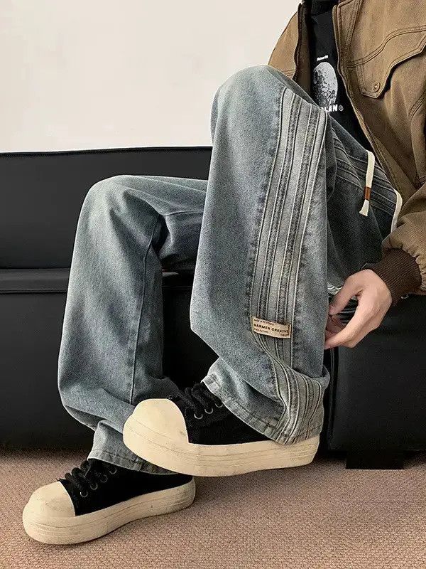 Japanese Brand Retro loose straight leg casual jeans Size US 32 / EU 48 - 6 Thumbnail