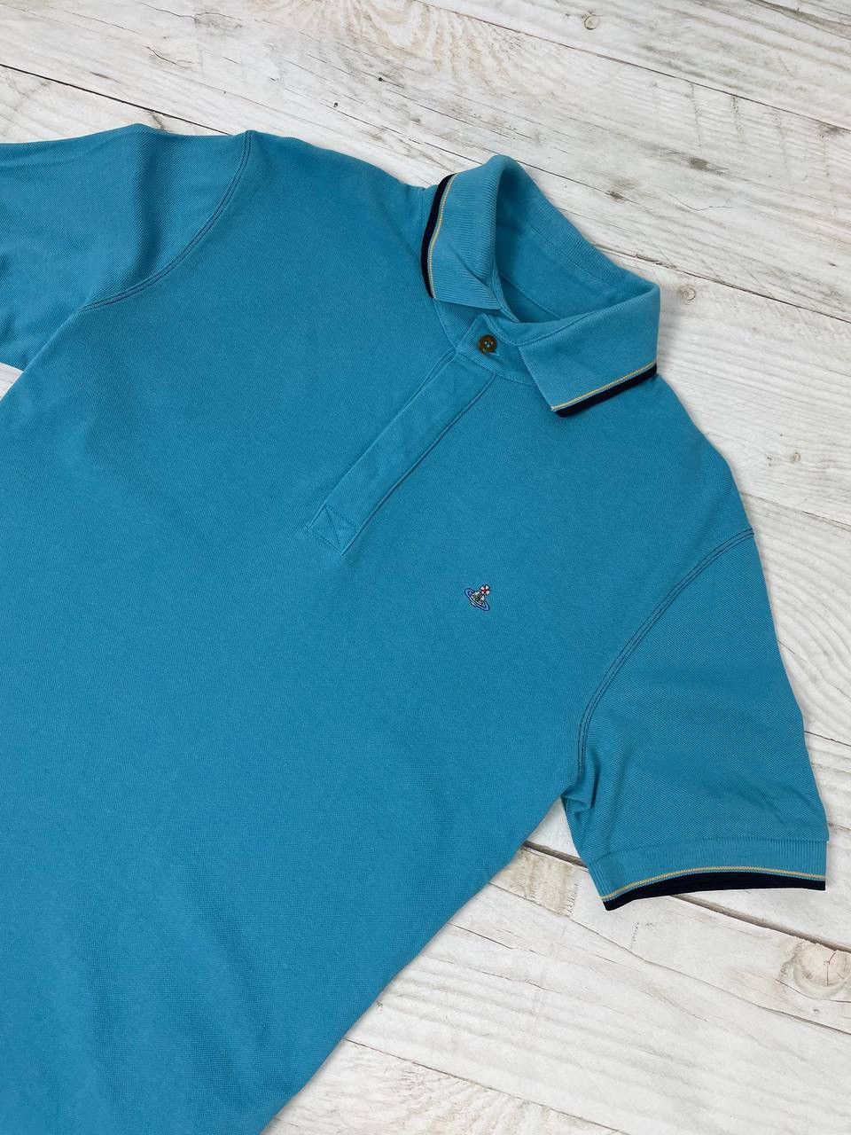 Vivienne Westwood Vivienne Westwood Polo Shirt Logo Orb Basic Blue Size US M / EU 48-50 / 2 - 2 Thumbnail