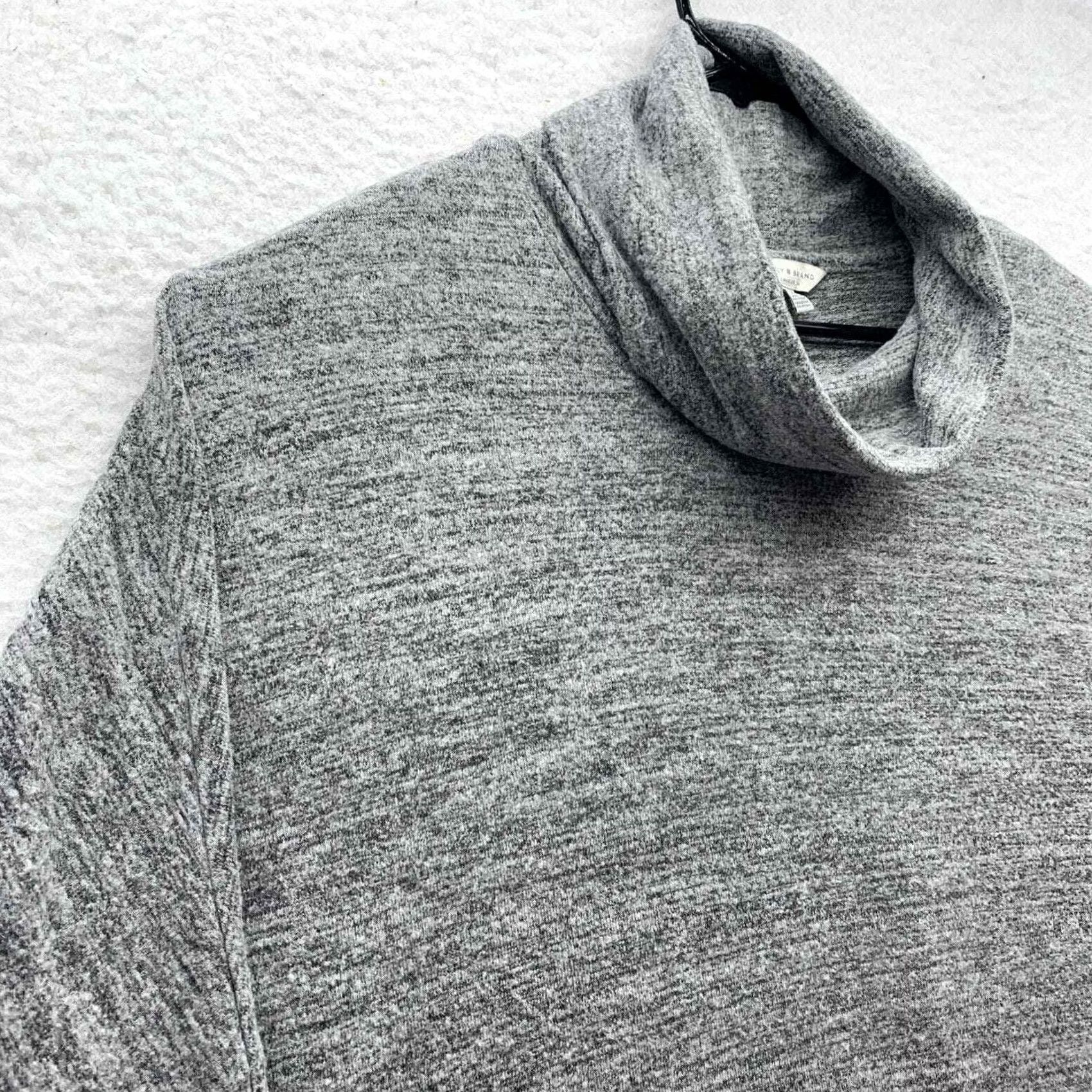Lucky Brand Lucky Brand Sweater Womens Large Heather Gray Relaxed Mock Neck Soft Thin Preppy Size L / US 10 / IT 46 - 2 Thumbnail