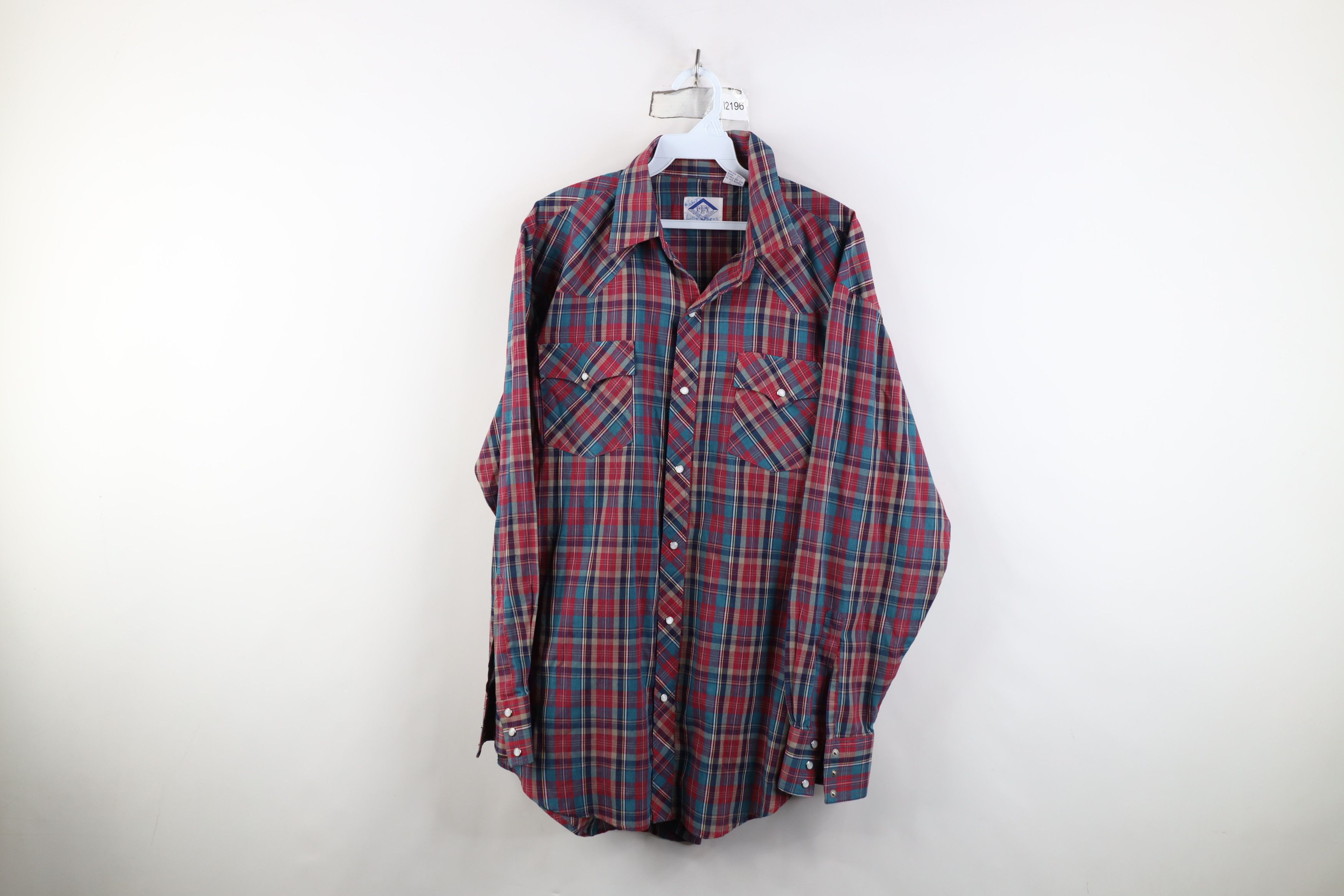 Vintage Vintage 70s Streetwear Madras Western Snap Button Shirt Size US L / EU 52-54 / 3 - 1 Thumbnail