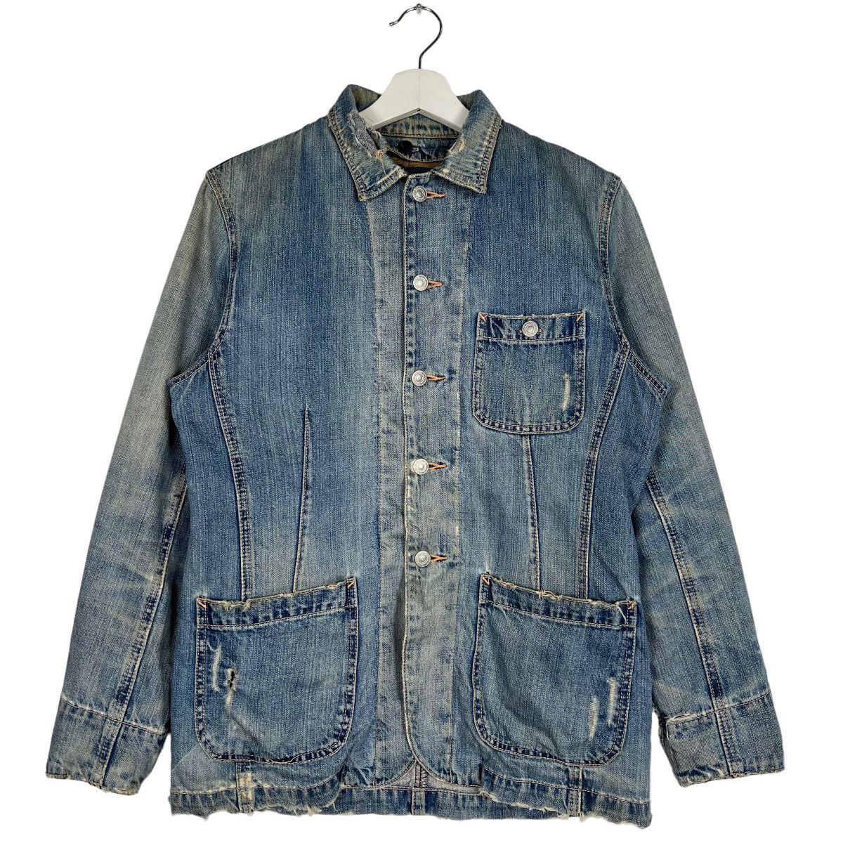 Blue Blue Japan × Takeo Kikuchi × Tornado Mart 🔥 TAKEO KIKUCHI DYED DENIM CHORE JACKET Size US M / EU 48-50 / 2 - 2 Thumbnail