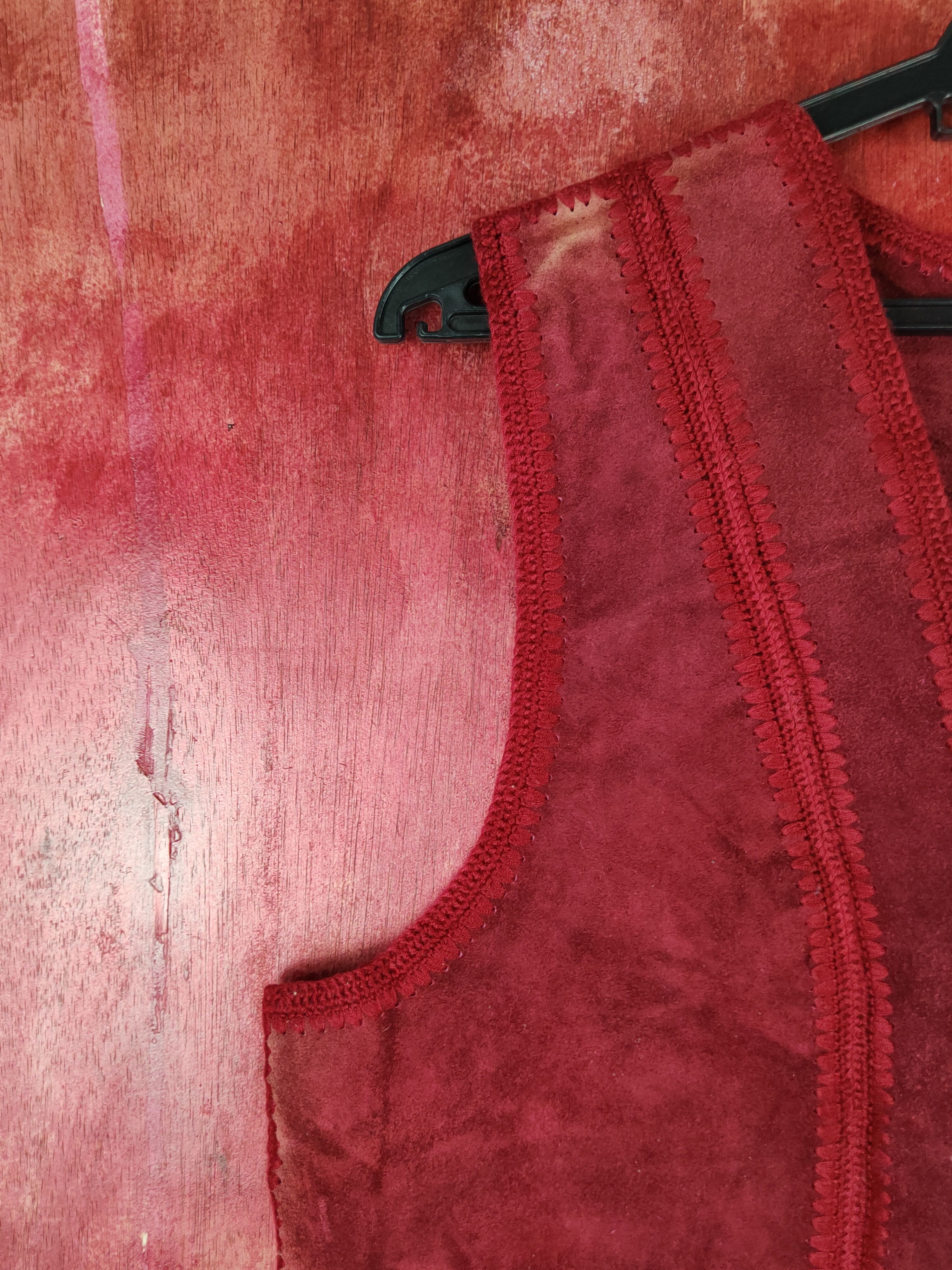 Genuine Leather Japan patchwork faded vintage leather Red Vests #S1362 Size US M / EU 48-50 / 2 - 5 Thumbnail