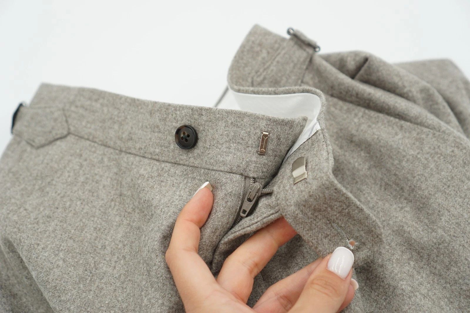 Suitsupply Men Suitsupply Soho SA Trousers Flannel Wool Beige UK/US38 Size 38R - 3 Thumbnail