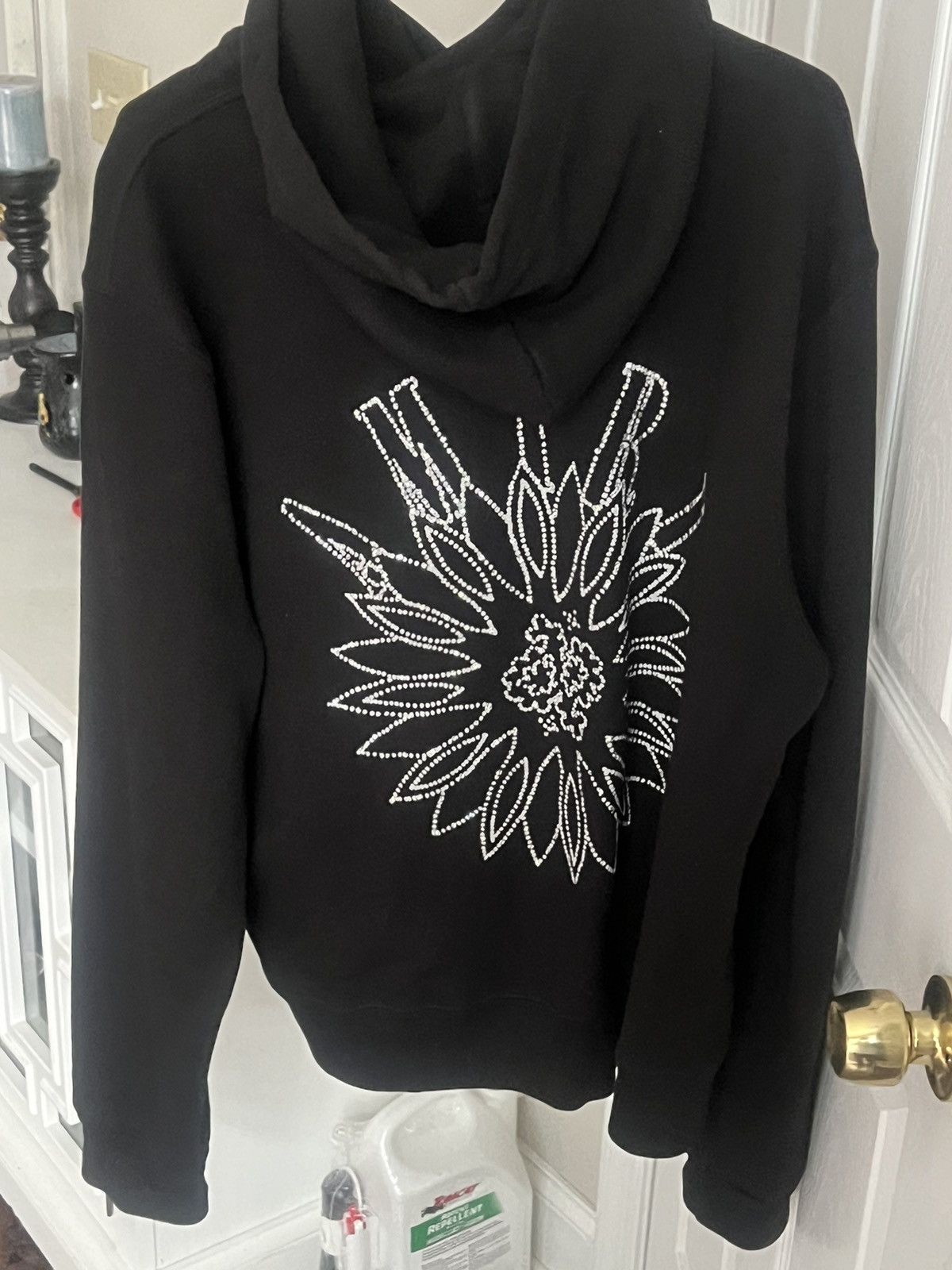 Amiri Black & Crystal Stick Poke Logo Hoodie Size US M / EU 48-50 / 2 - 3 Thumbnail