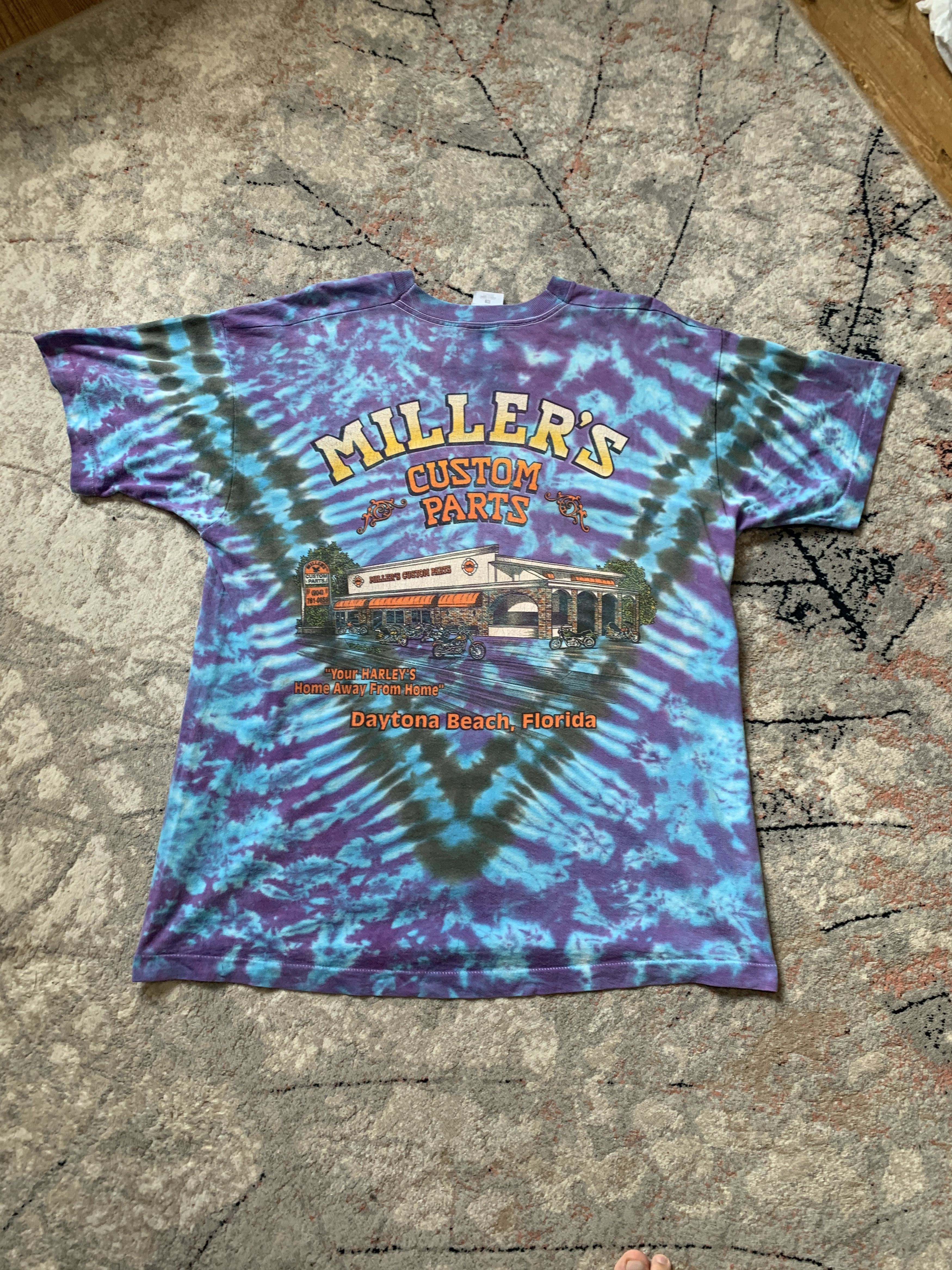 Fruit Of The Loom Miller's Custom Parts Harley Davidson Vintage Tee Size US XL / EU 56 / 4 - 2 Thumbnail