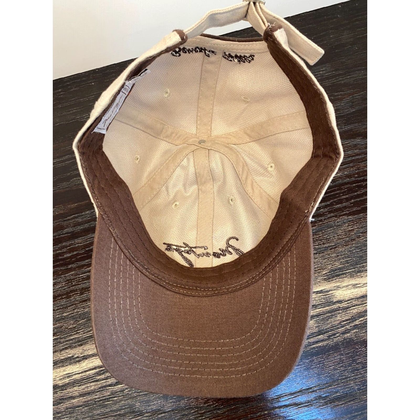 Vintage Montage Beverly Hills Hat Adult One Size Beige Twill Strapback Adjustable Golf Size ONE SIZE - 6 Thumbnail