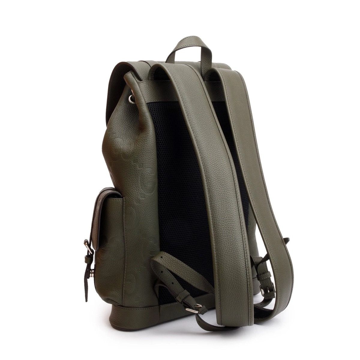 Gucci GUCCI Green Jumbo GG Calfskin Leather Backpack Size ONE SIZE - 4 Thumbnail