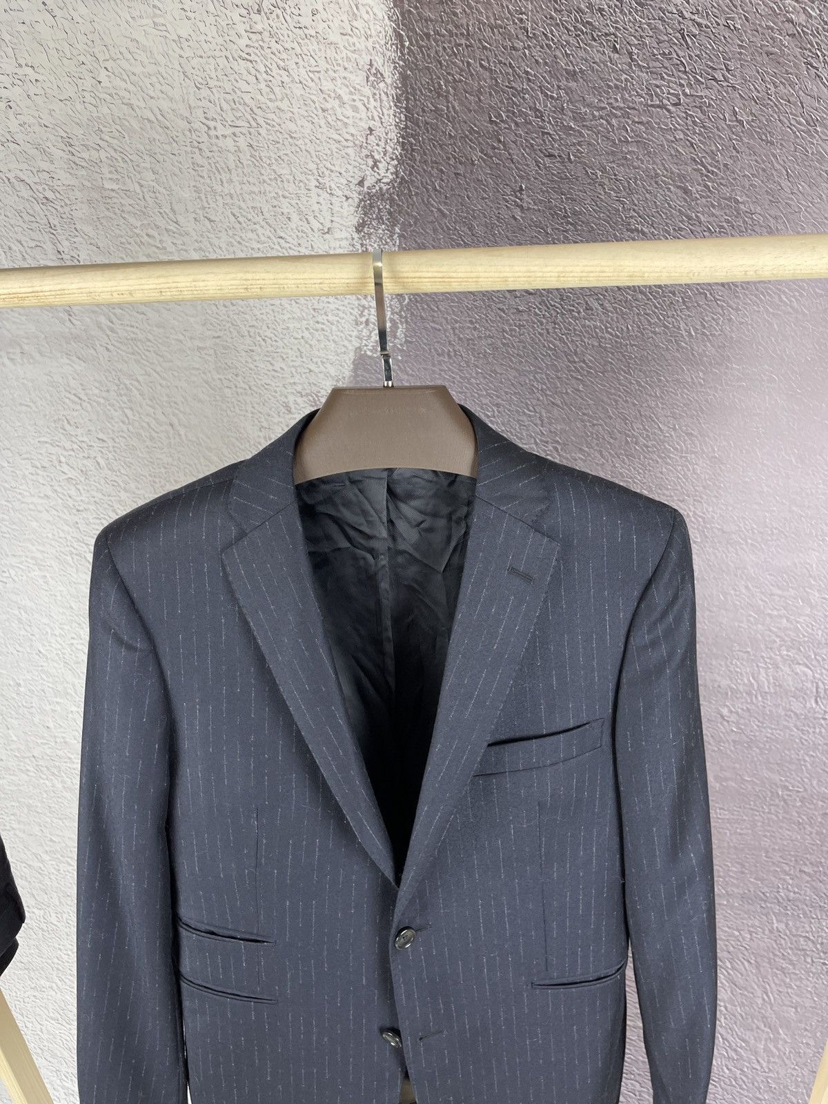 Tagliatore Tagliatore Reda navy blue striped wool super 100s 2 pcs suit Size 36R - 8 Thumbnail