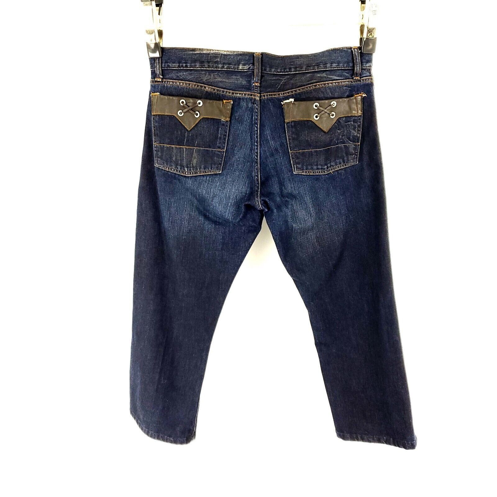 Guess Guess Cotton Denim Jeans 34/26 Dark Blue Natural Crease Low Size US 34 / EU 50 - 10 Thumbnail