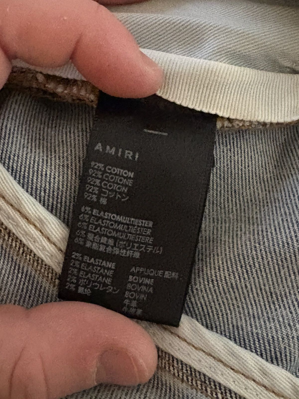 Amiri Amiri Mx1 Light Wash Black Patch Jeans - Size 36 Size US 36 / EU 52 - 6 Thumbnail