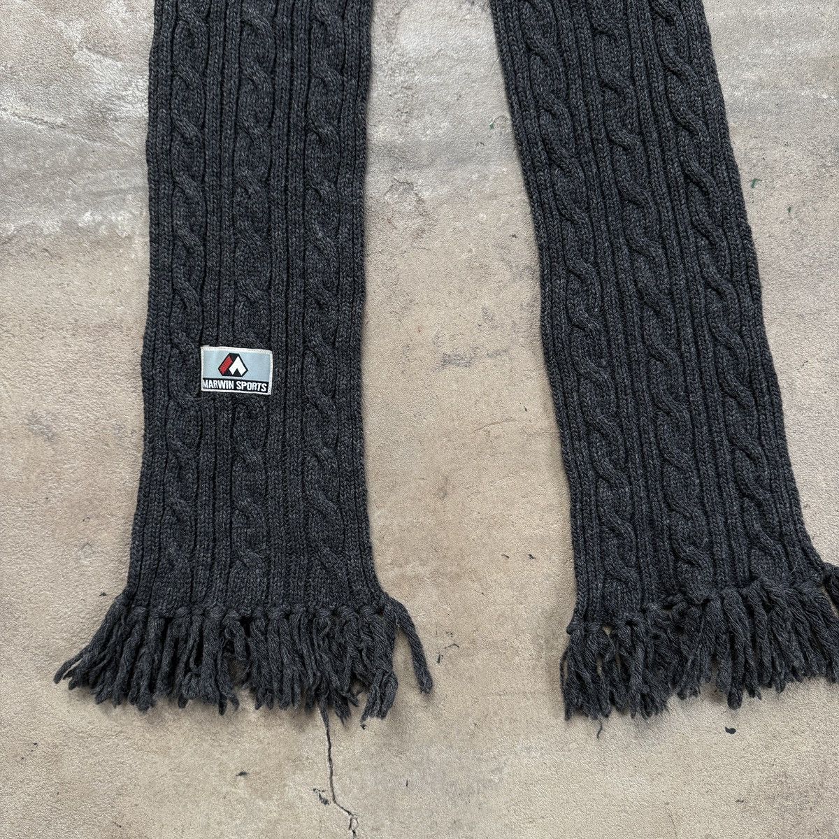Vintage Marwin Sports Wool Long Scarf Cable Knit Size ONE SIZE - 4 Thumbnail