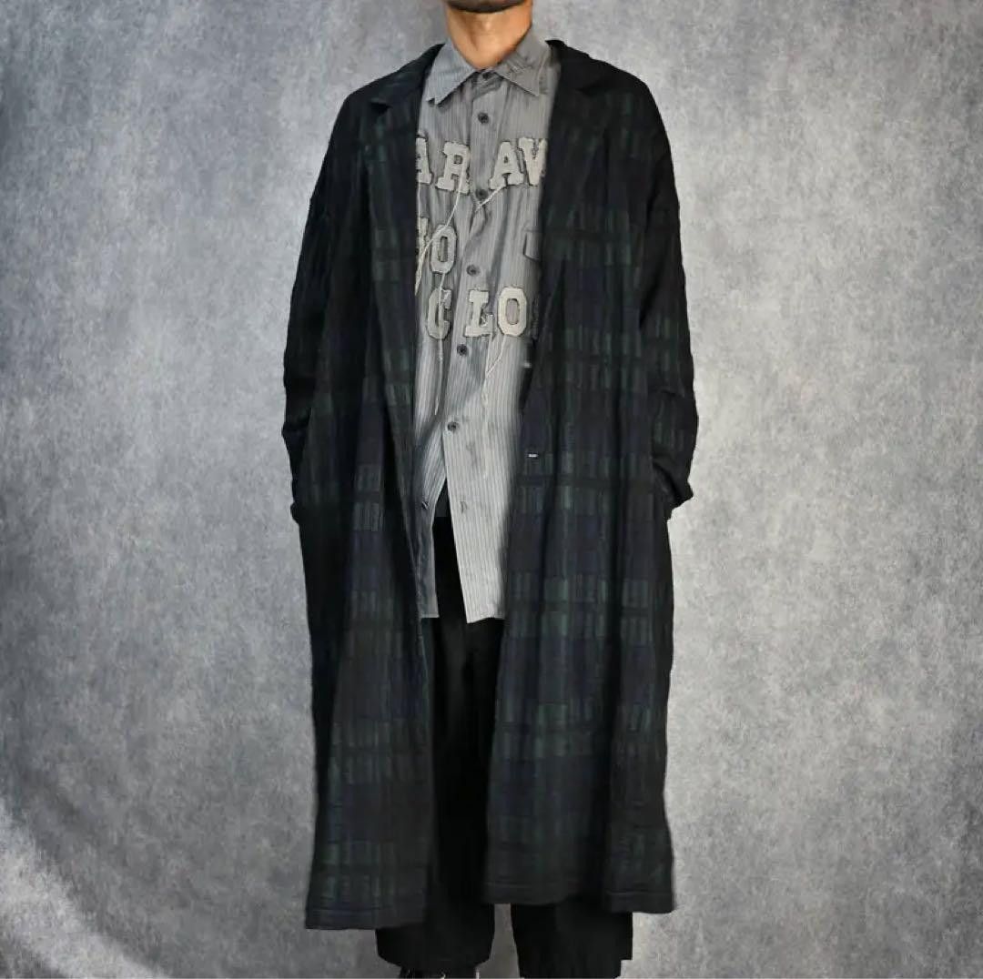 Yohji Yamamoto Yohji Yamamoto Pour Homme 24AW Unevenly Dyed Check Coat Size US L / EU 52-54 / 3 - 1 Thumbnail